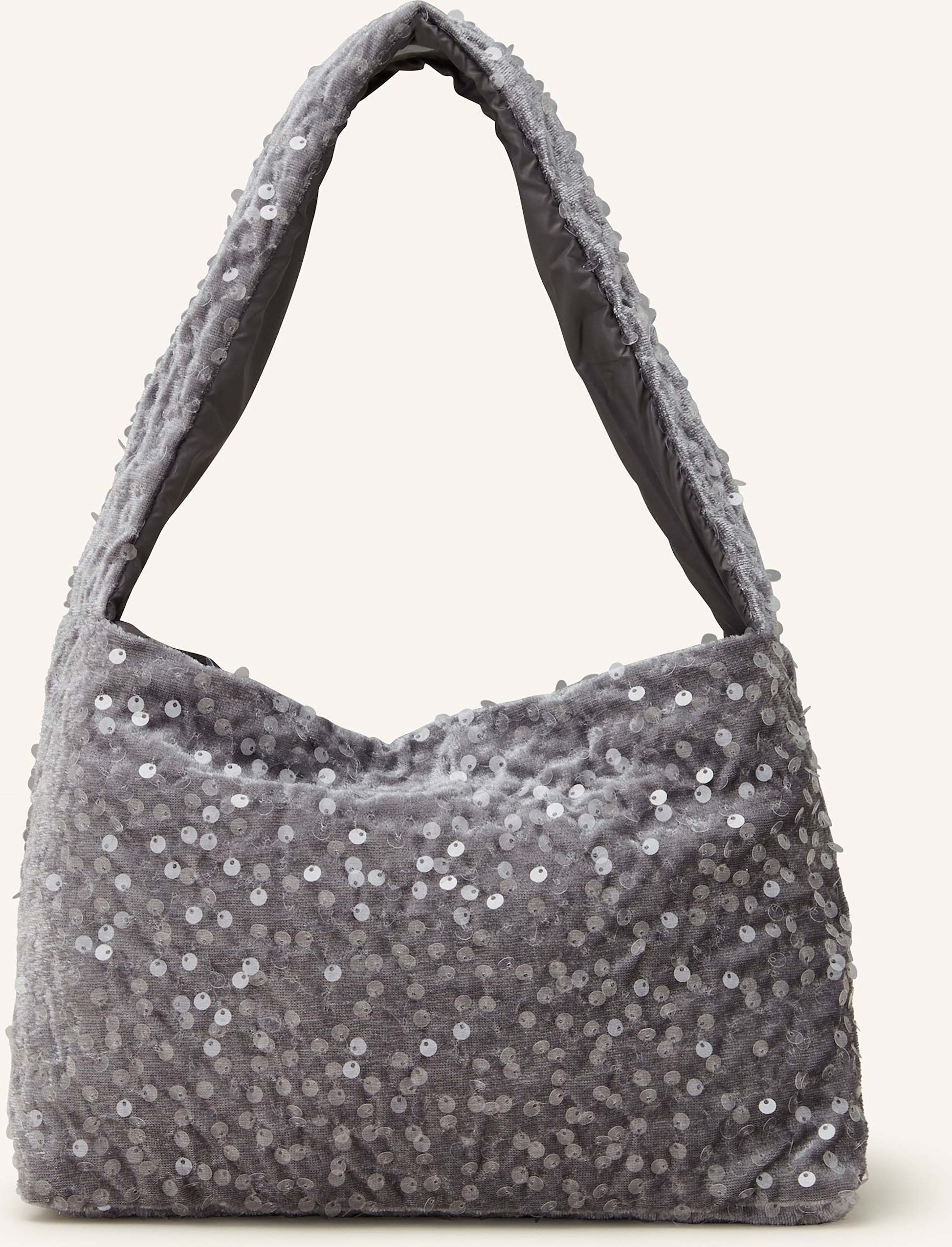 Luisa Cerano Handtasche Mit Pailletten grau