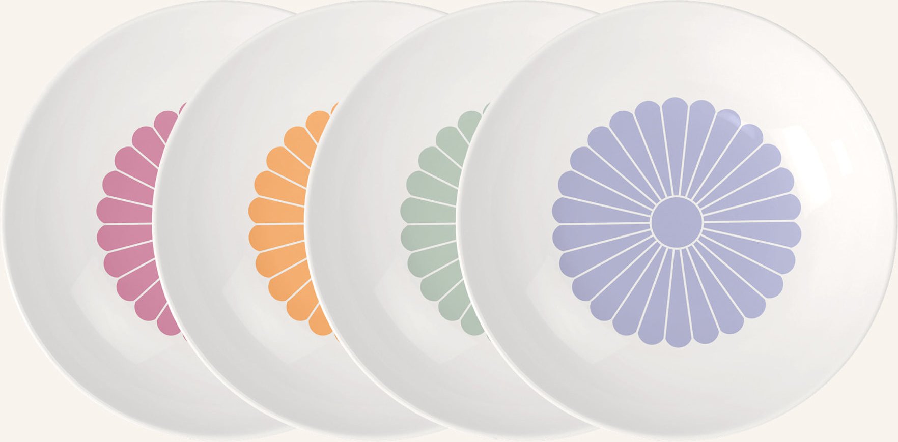 Thumbnail - Villeroy & Boch Dessertschale 4tlg. Fleur Couleur weiss