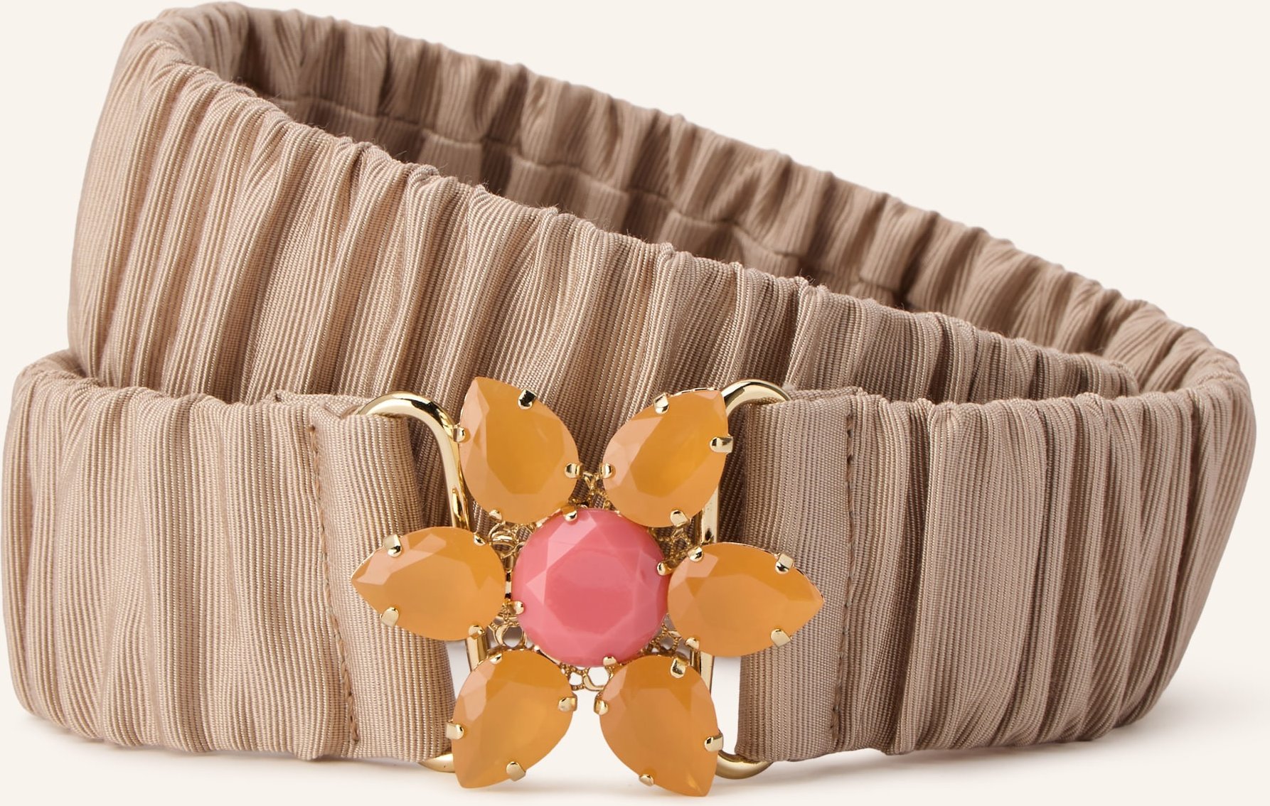 Sara Roka Gürtel Penelope Mit Schmuckstein beige