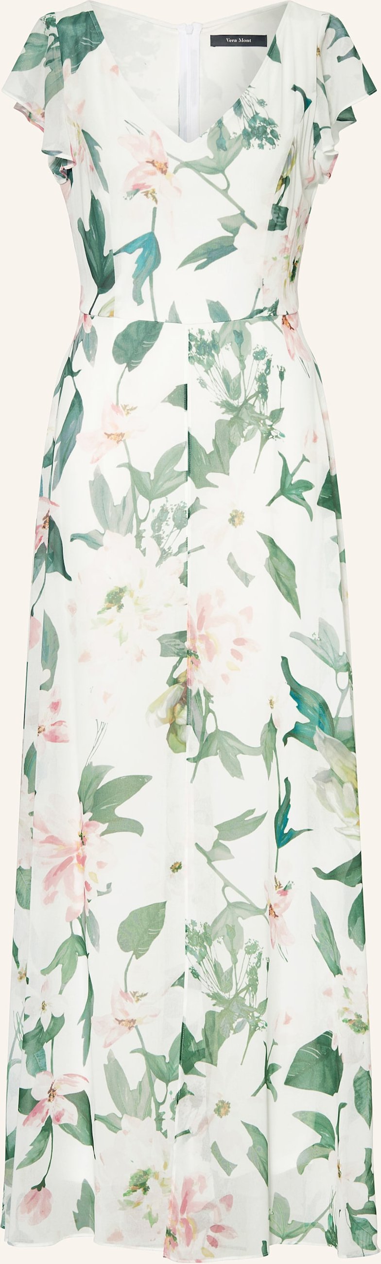 Thumbnail - Vera Mont Jumpsuit Im Materialmix Mit Rüschen beige