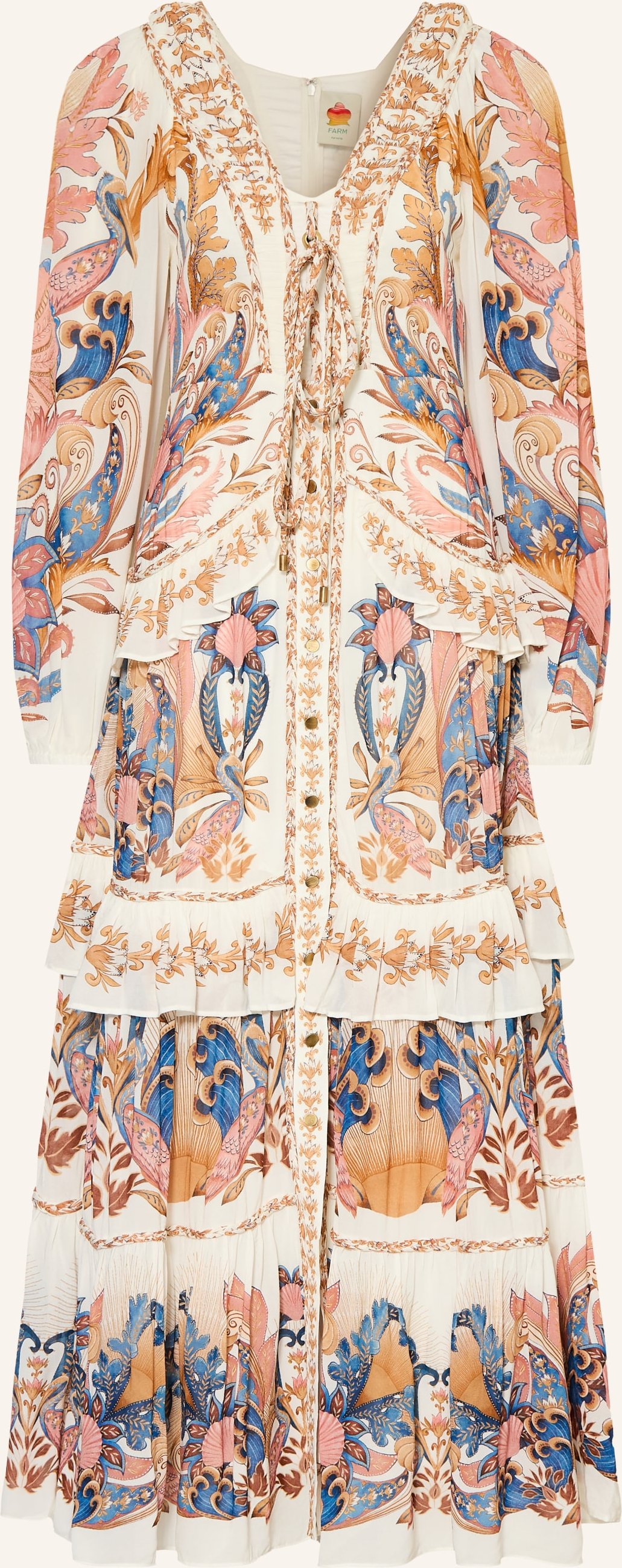 Farm Rio Kleid Sea Garden Mit Rüschen weiss