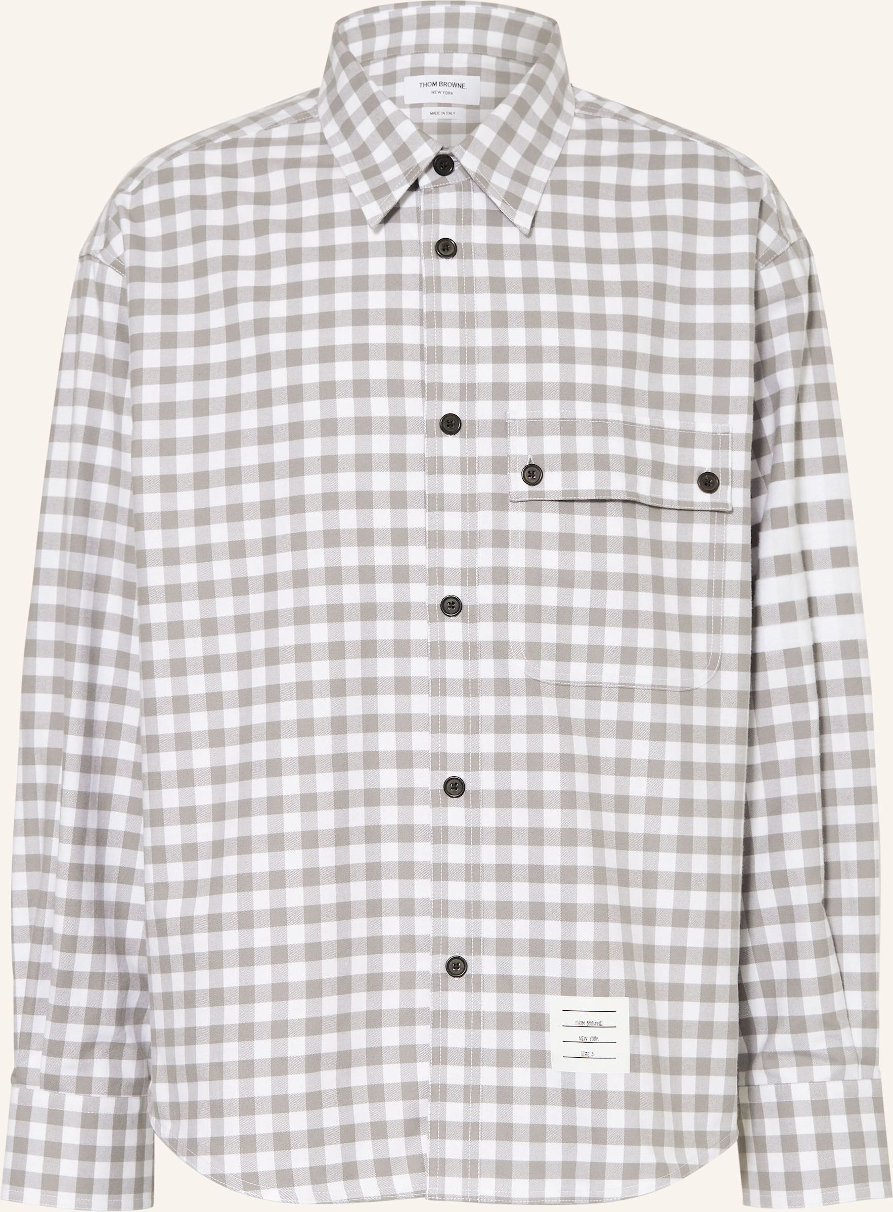 Thom Browne. Hemd Regular Fit grau