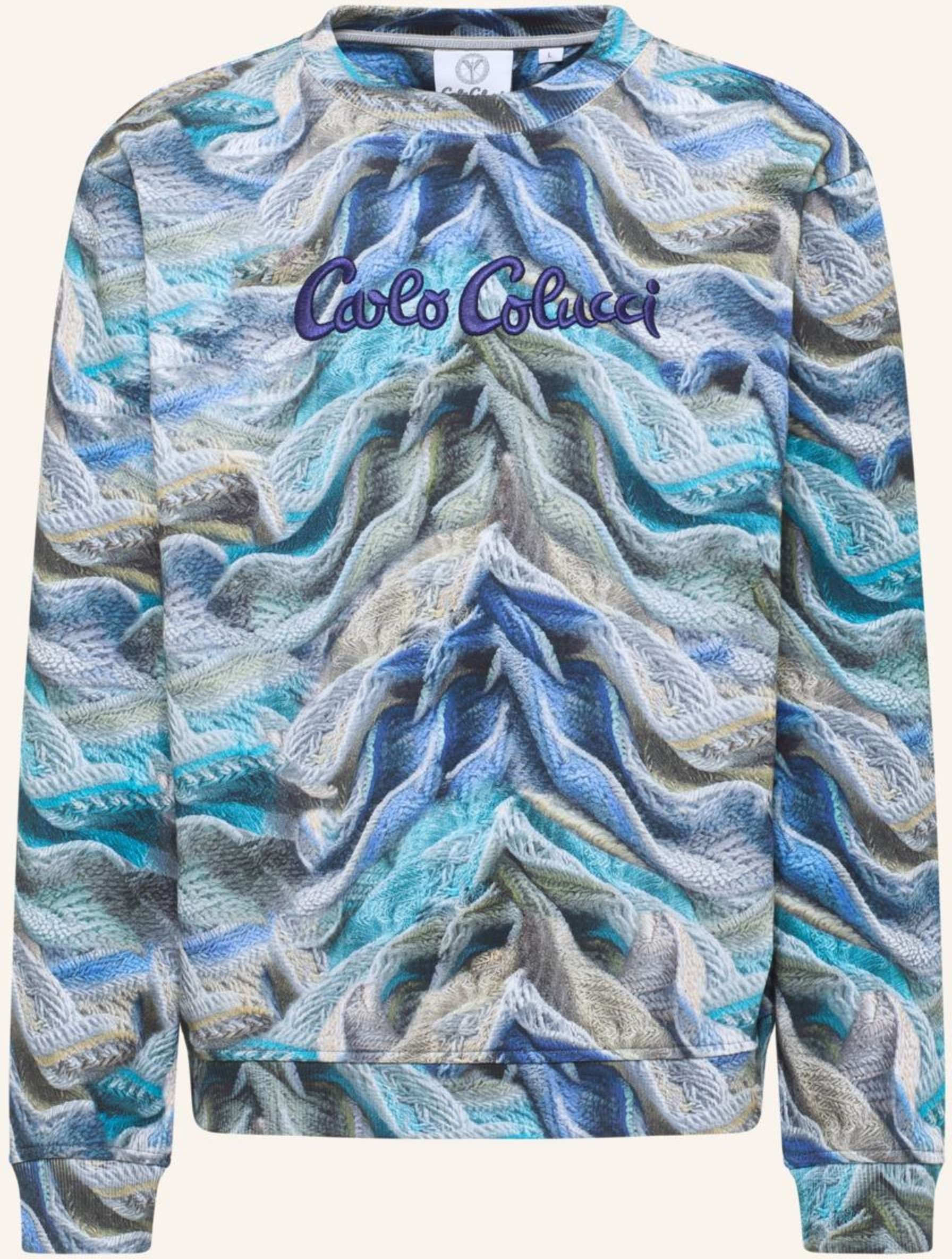 Carlo Colucci Sweatshirt - Artificial Knit Dotti gruen