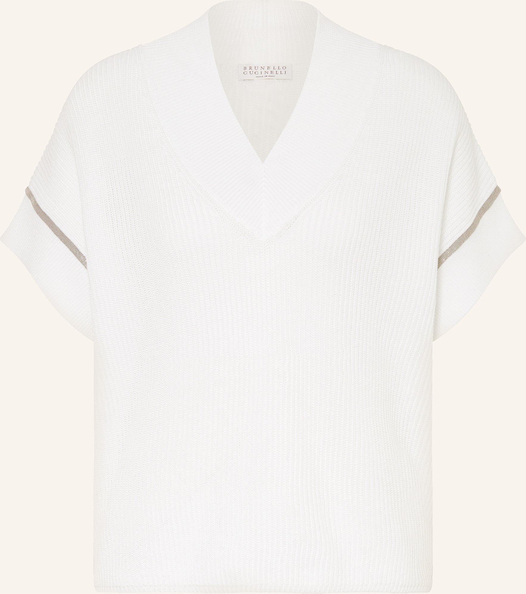 Thumbnail - Brunello Cucinelli Strickshirt Mit Schmucksteinen weiss