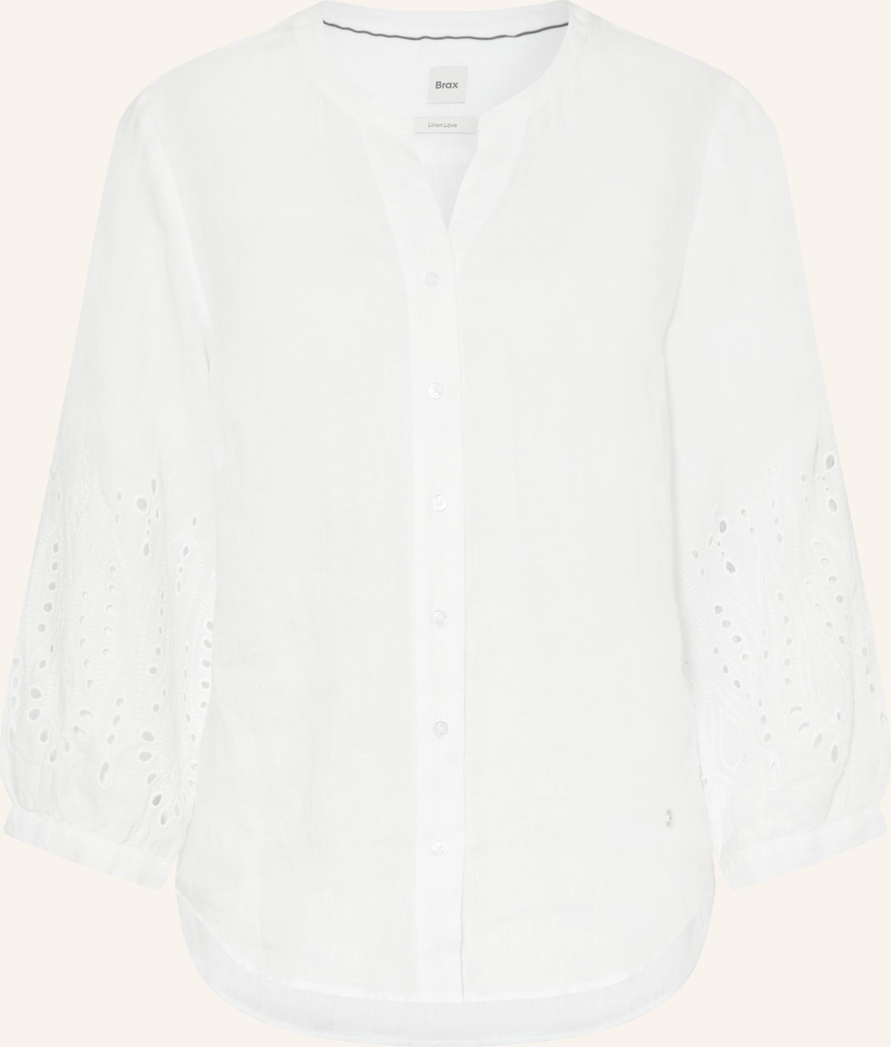 Brax Leinenbluse Velia Mit Lochspitze weiss