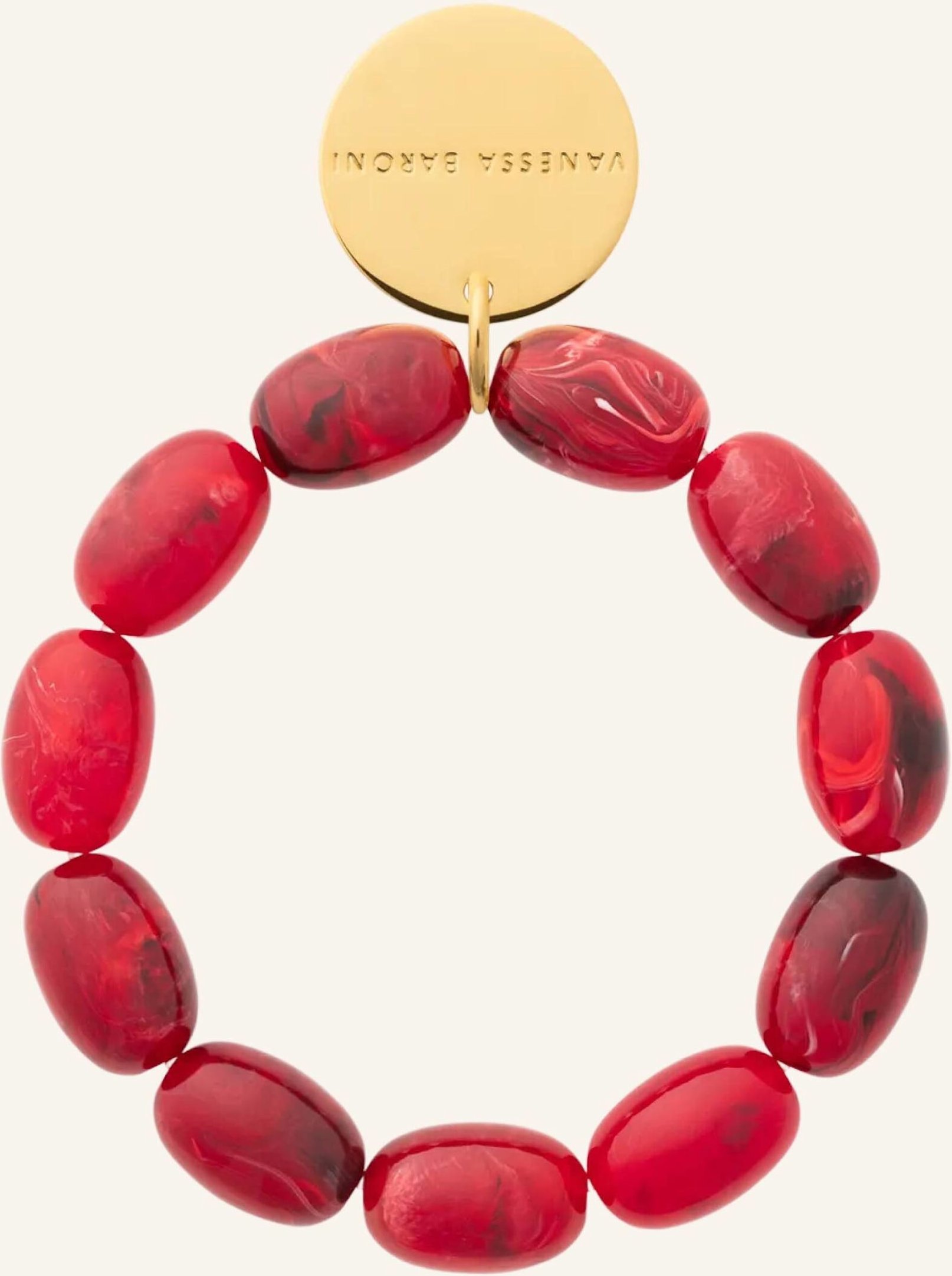Vanessa Baroni Armbänder Olive Flex Bracelet Red Marble By Glambou gold
