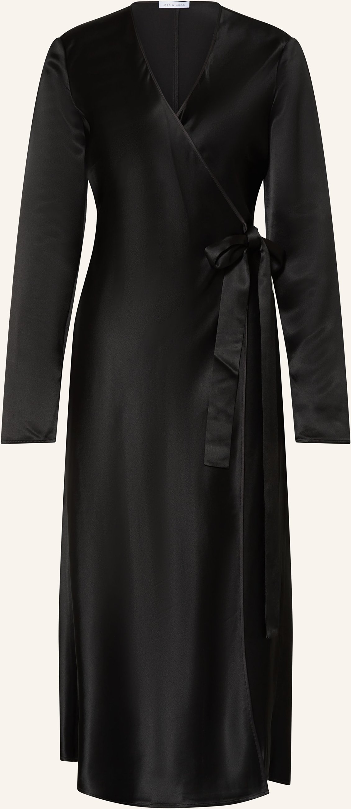 Mrs & Hugs Wickelkleid Aus Satin schwarz
