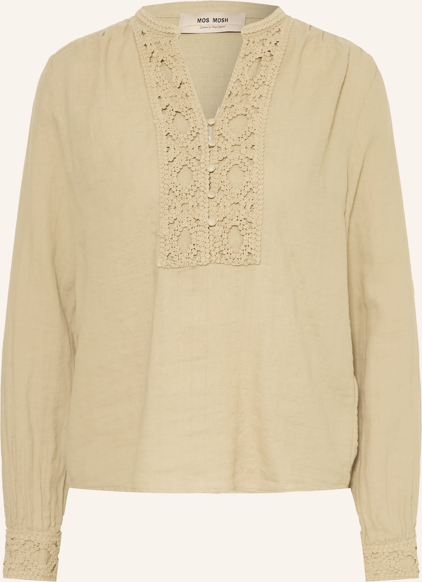 Mos Mosh Blusenshirt Mmevanda Mit Leinen gruen