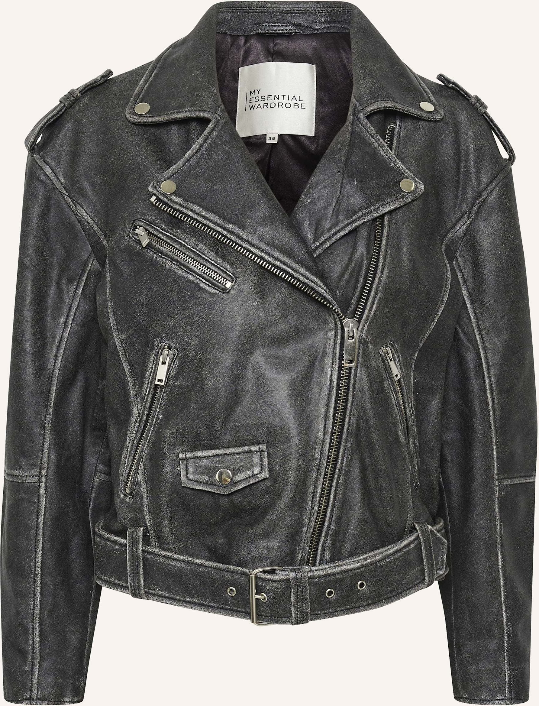My Essential Wardrobe Lederjacke Gilo grau