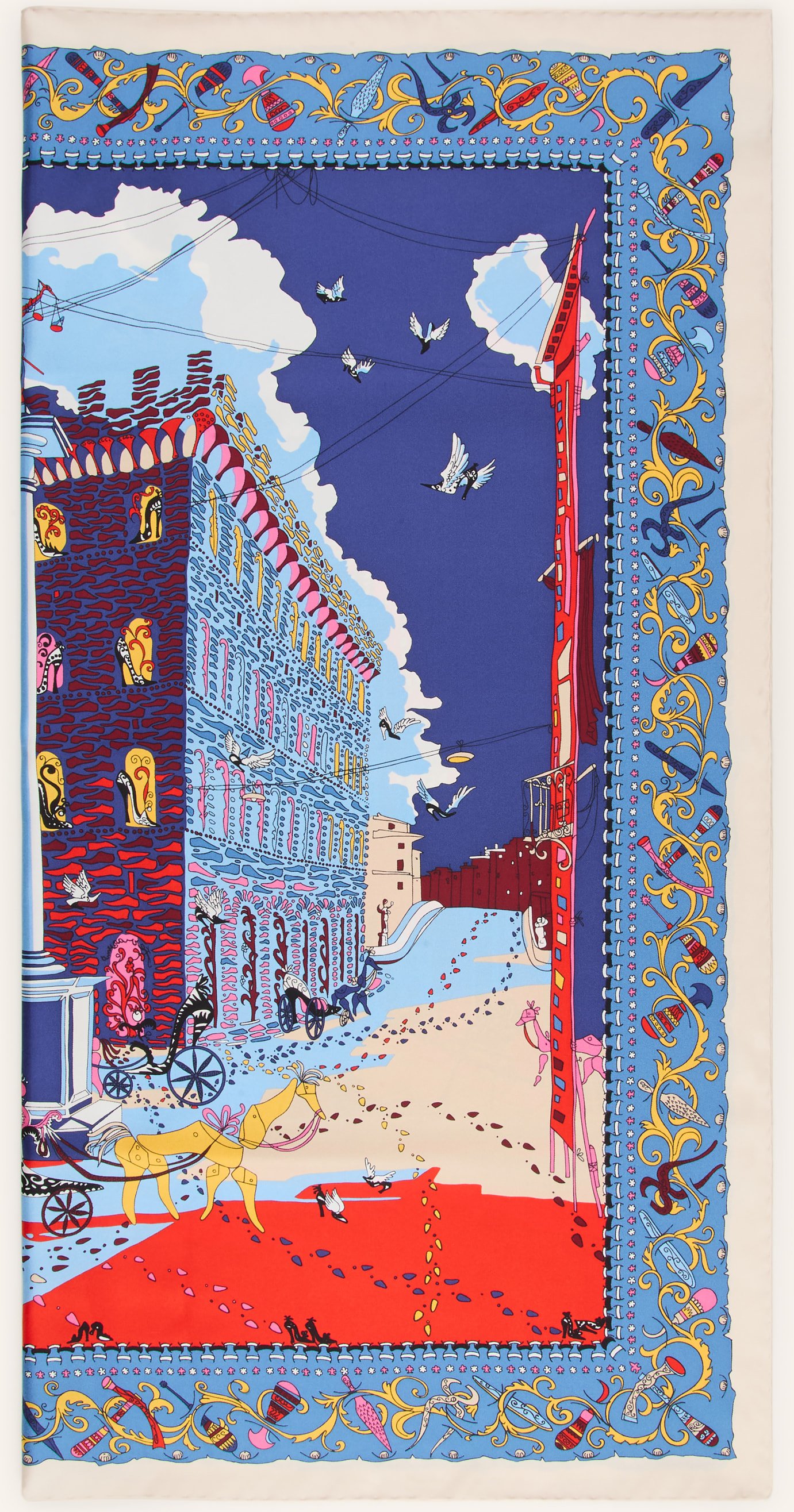 Ferragamo Seidentuch Palazzo blau