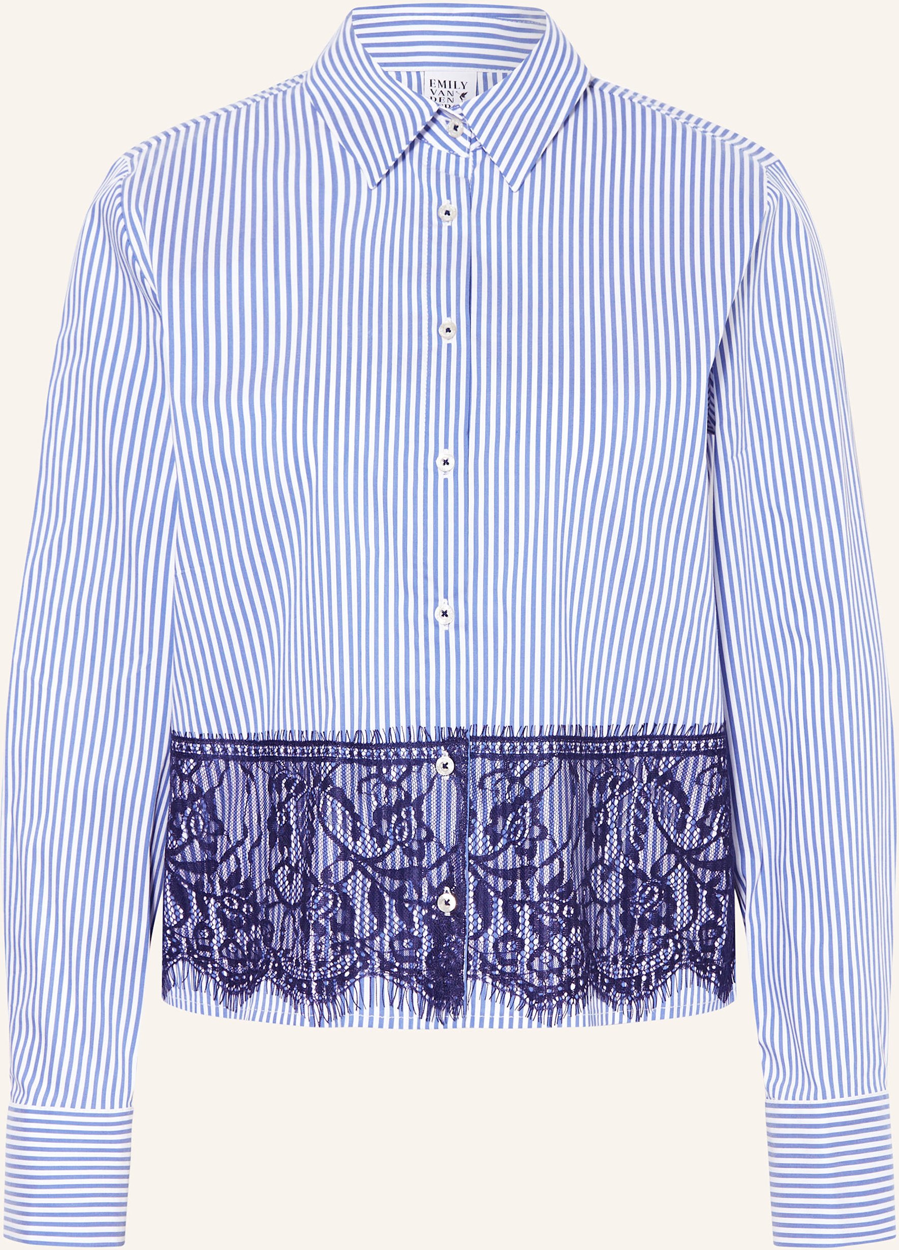Emily Van Den Bergh Hemdbluse Mit Spitze blau