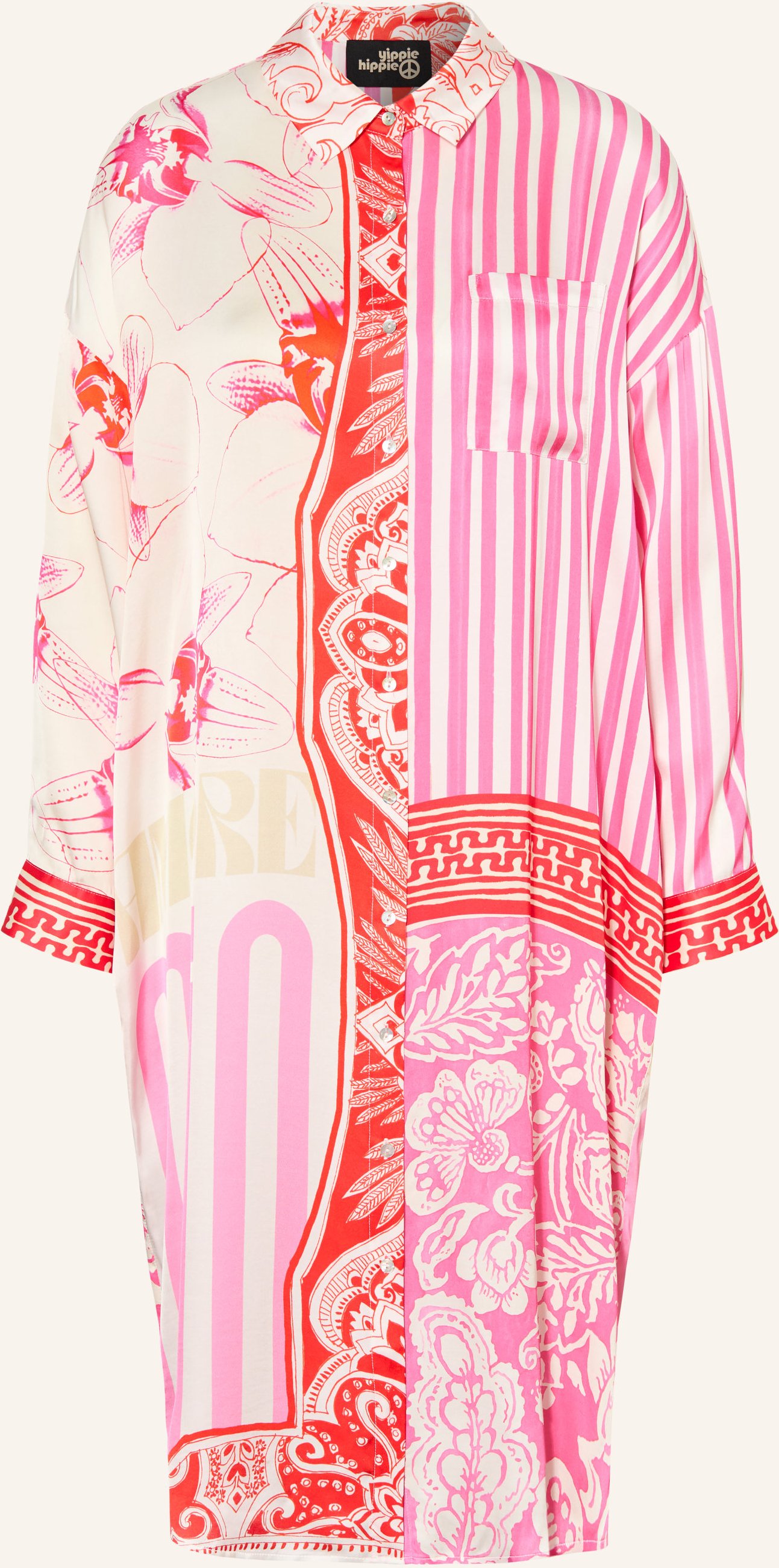 Yippie Hippie Hemdblusenkleid pink