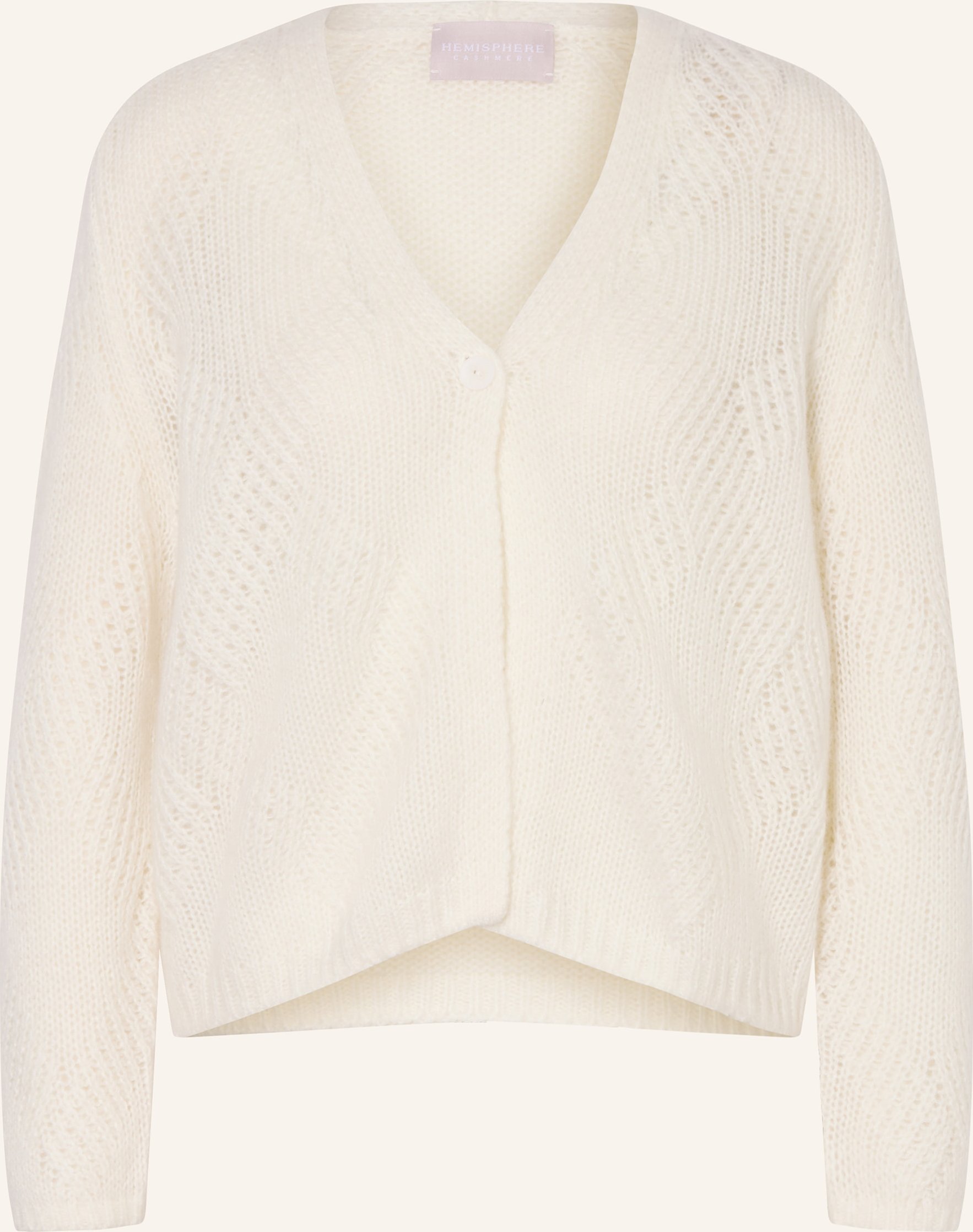 Hemisphere Strickjacke Mit Cashmere weiss