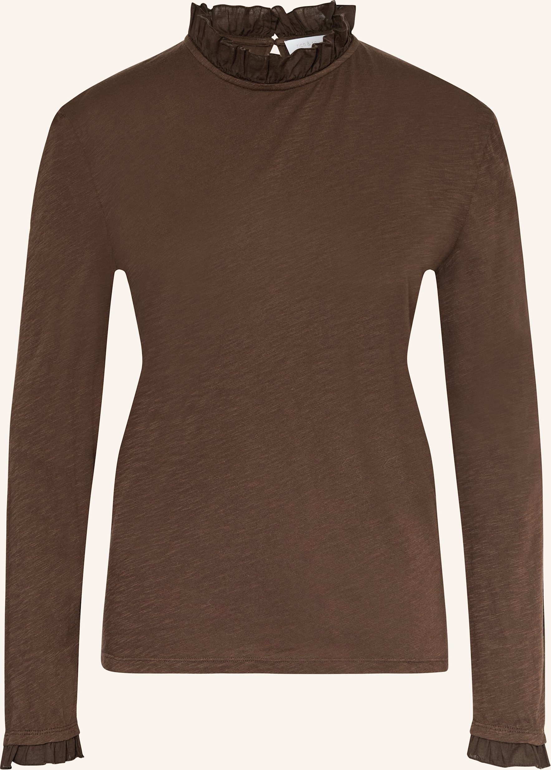 Rich & Royal Longsleeve Mit Rüschen braun