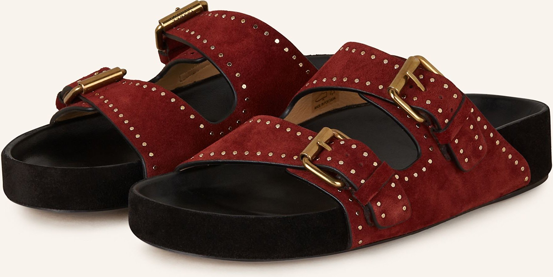 Thumbnail - Isabel Marant Pantoletten Lennyo Mit Nieten rot