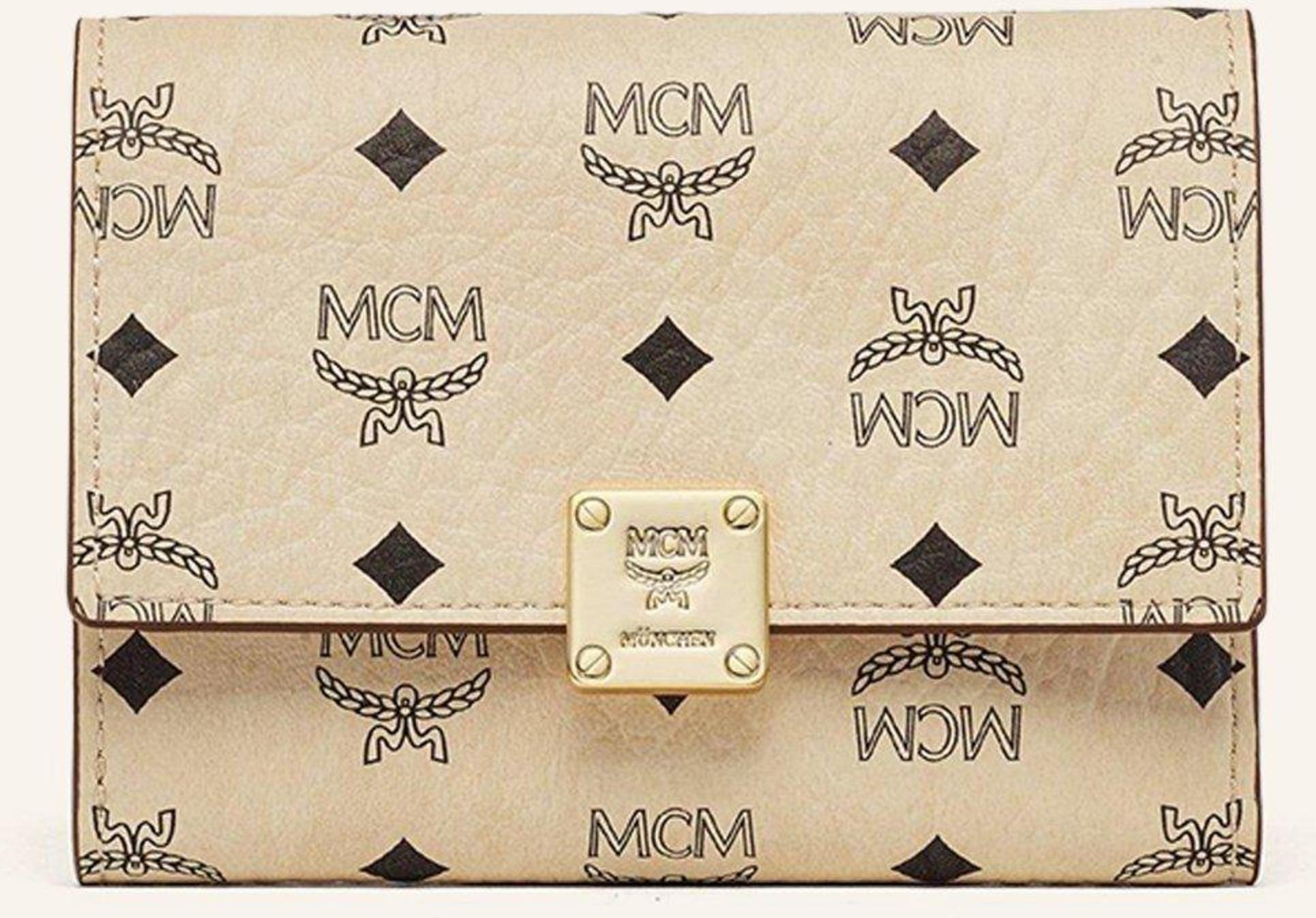 Mcm Geldbörse Aren Visetos Small beige