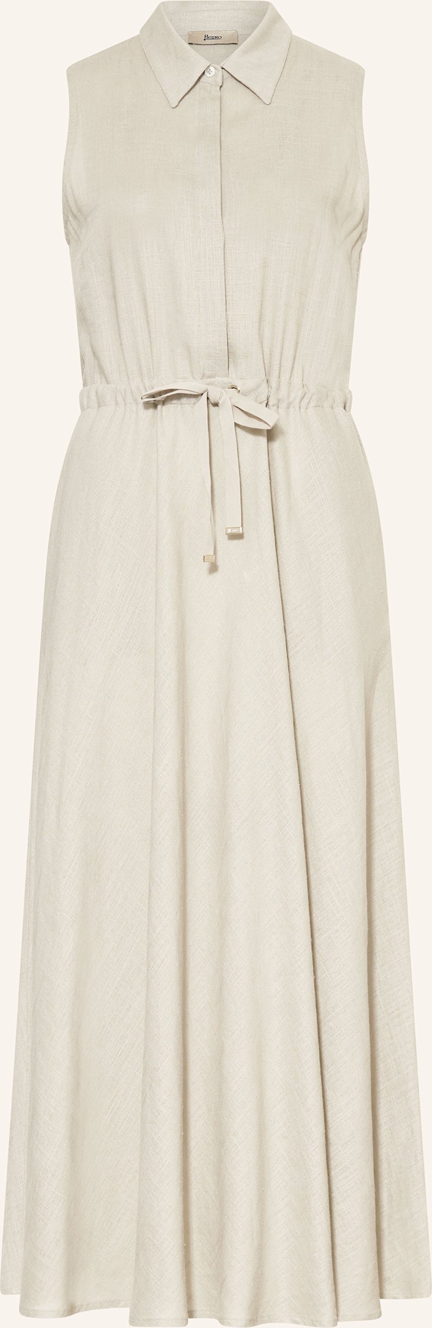 Herno Hemdblusenkleid Mit Leinen beige