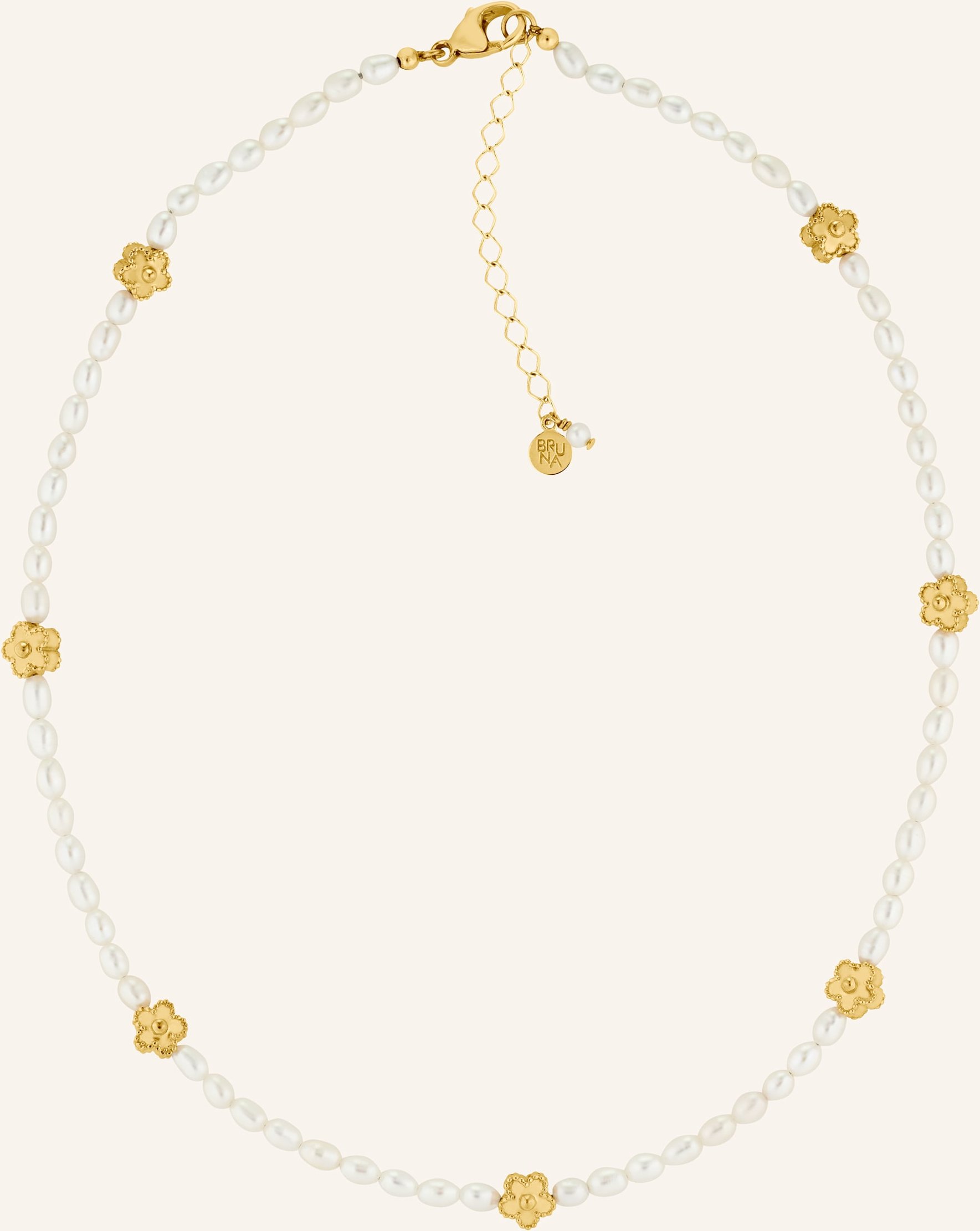 Bruna The Label Choker Fiore Mit Perlen gold