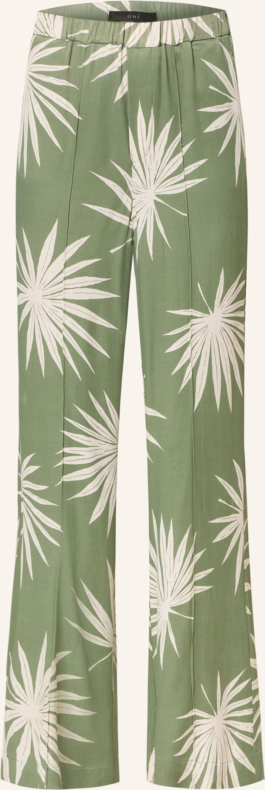 Thumbnail - Oui Marlenehose Aus Satin gruen