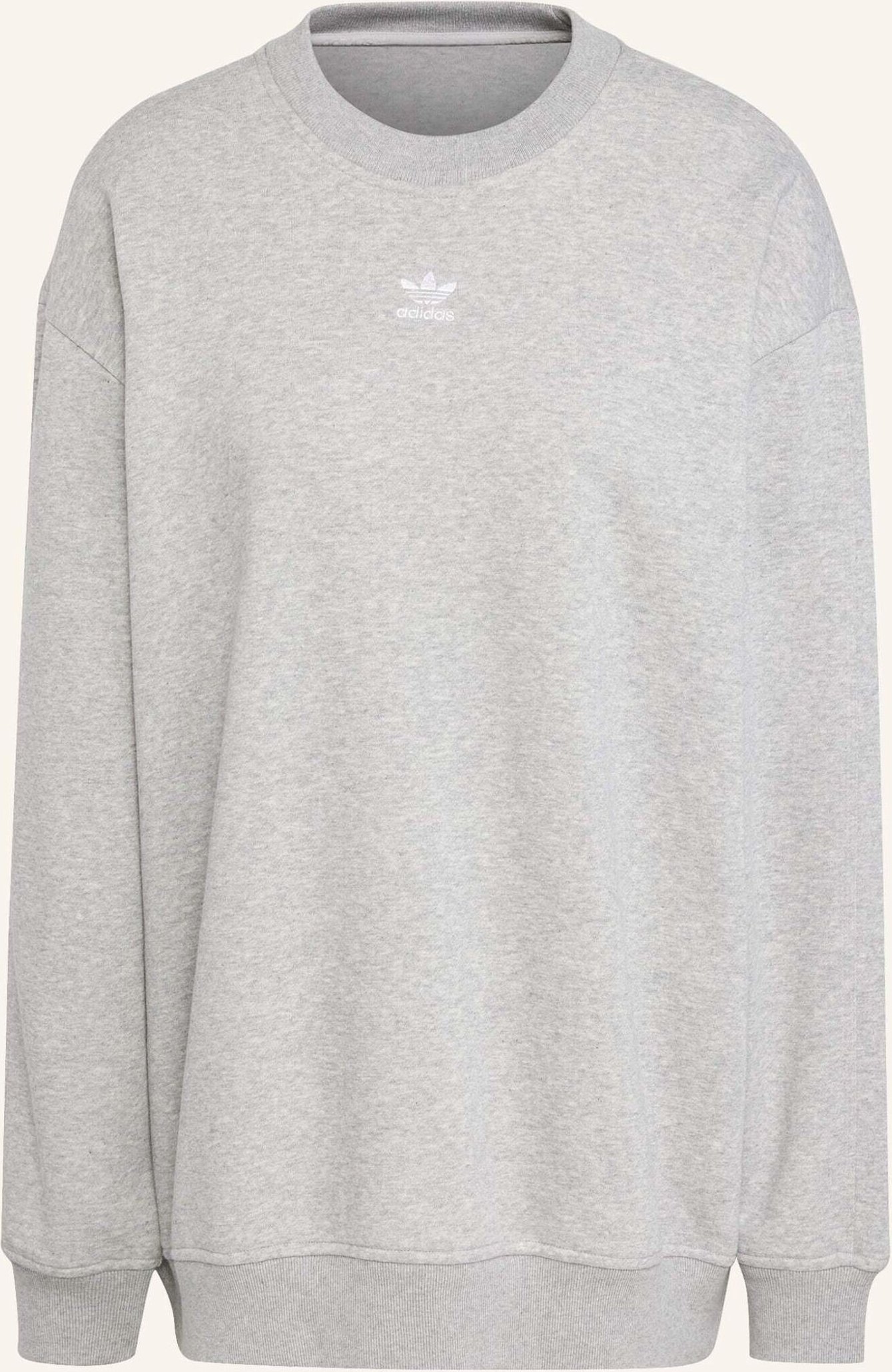 Adidas Originals Essentials Fleece-Sweatshirt, Rundhalsausschnitt, Lang, Oversized grau