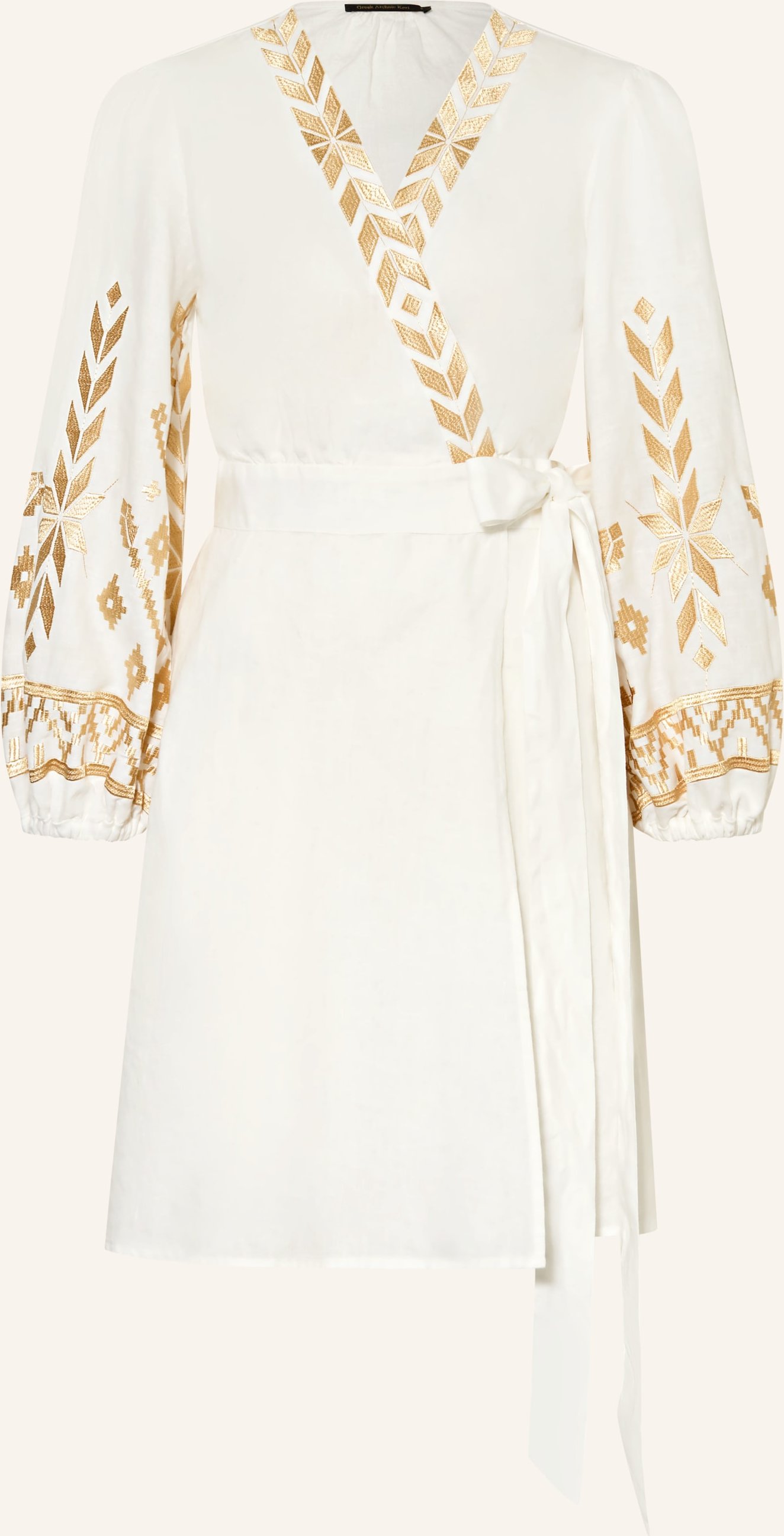 Greek Archaic Kori Strandkleid Ios Aus Leinen weiss