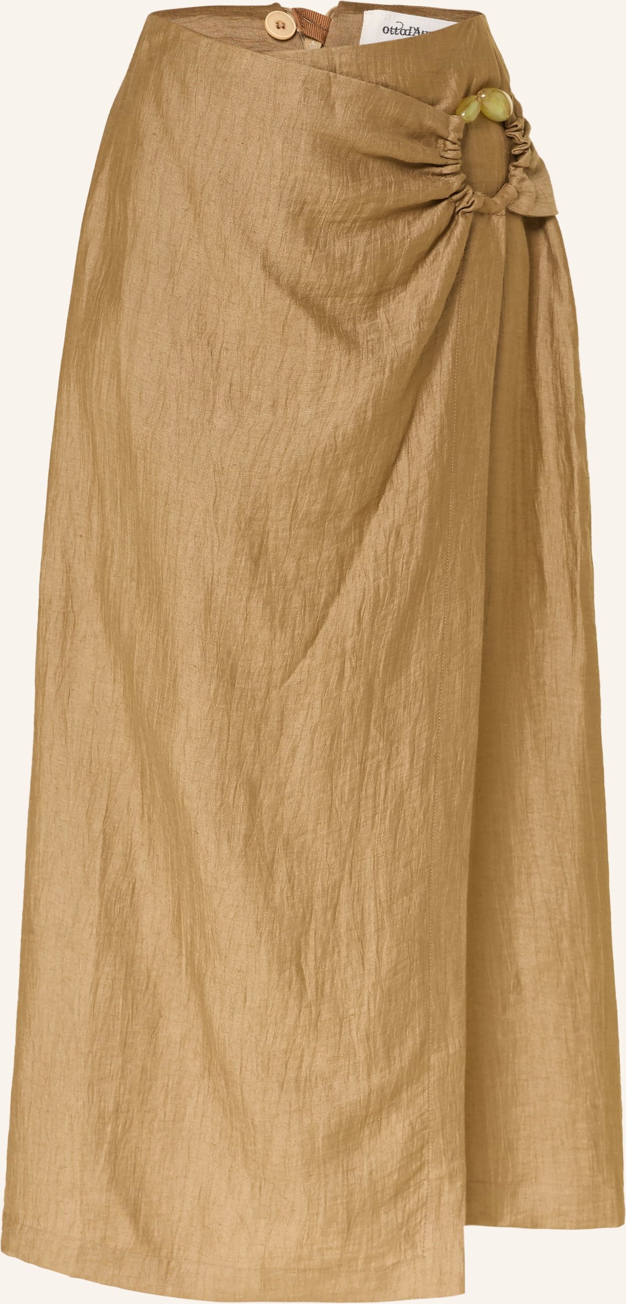 Ottod'ame Leinenrock In Wickeloptik braun