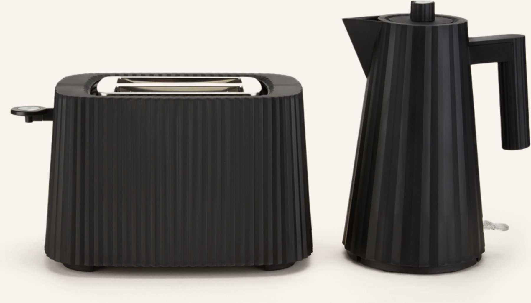 Alessi Set Plissè: Toaster Und Wasserkocher schwarz