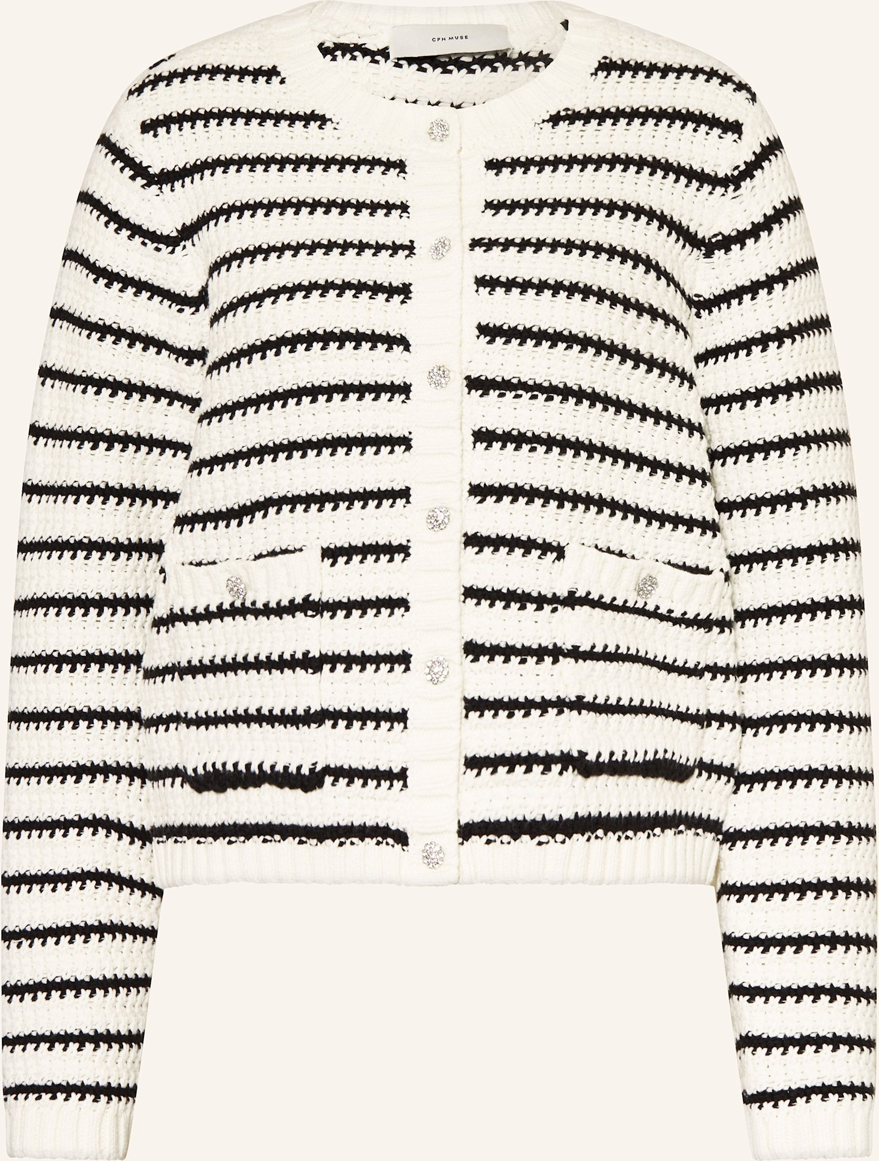 Thumbnail - Copenhagen Muse Strickjacke Cmkotom Mit Schmucksteinen weiss