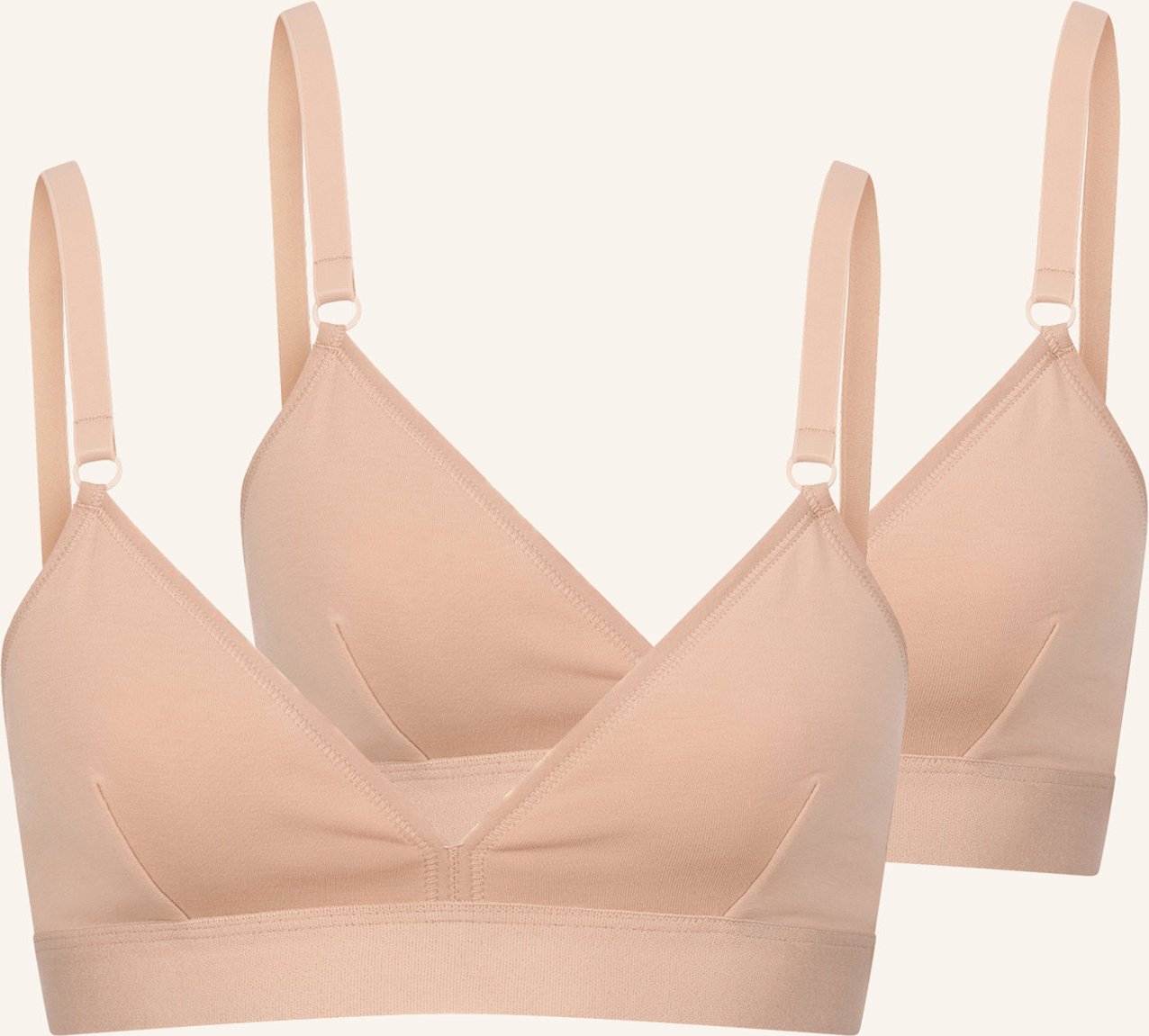 Erlich Textil Erlich Textil 2 Pack Seamless Triangel Bustier Casual Cotton Traingel Bralette Im 2er Pack braun