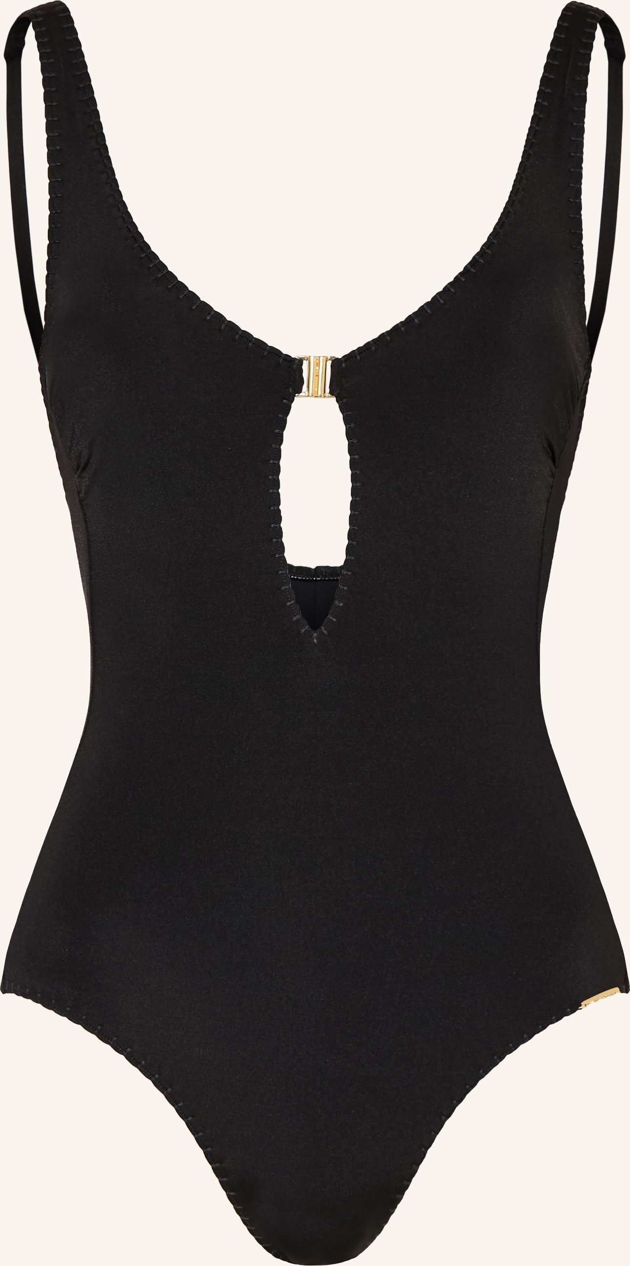 Watercult Badeanzug Crafted Essentials Mit Cut-Out schwarz