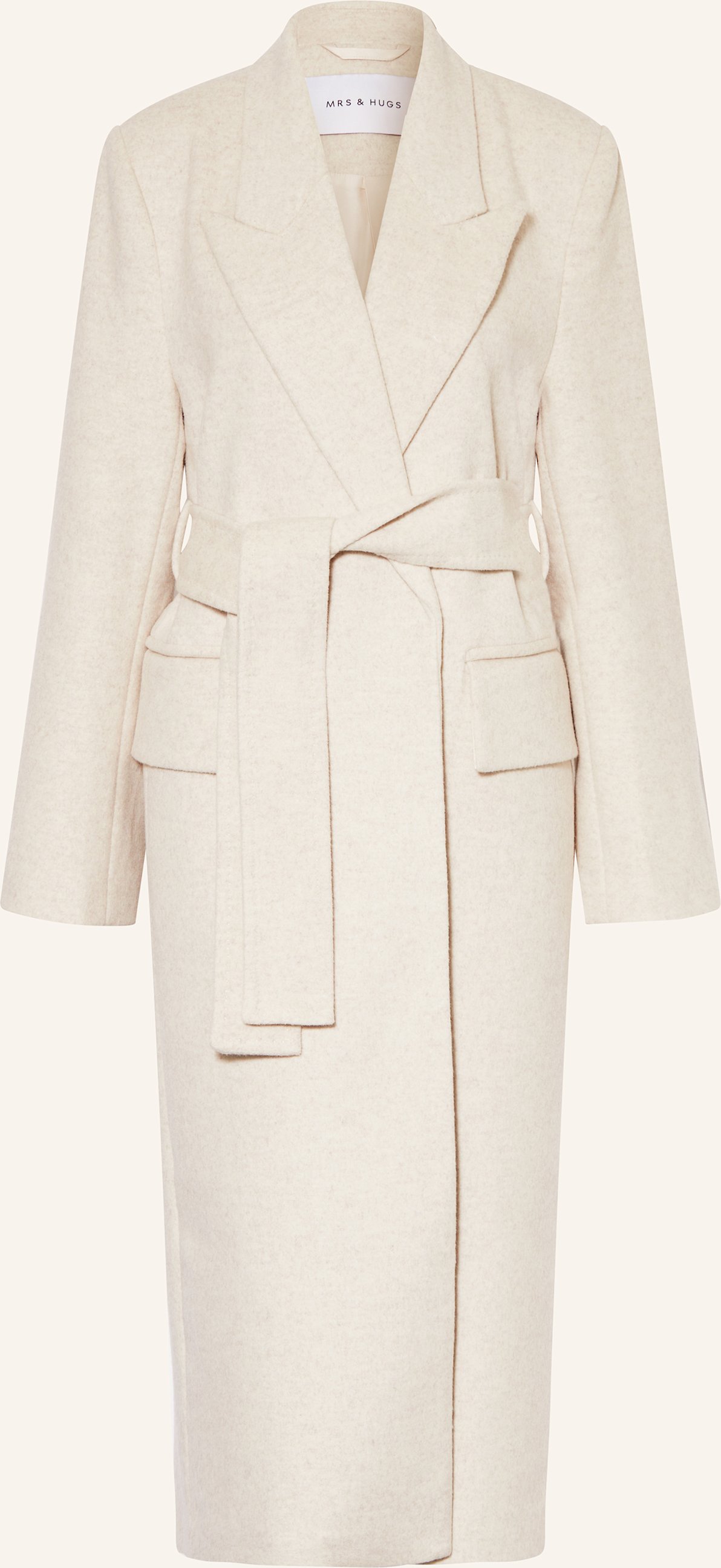 Mrs & Hugs Wollmantel beige