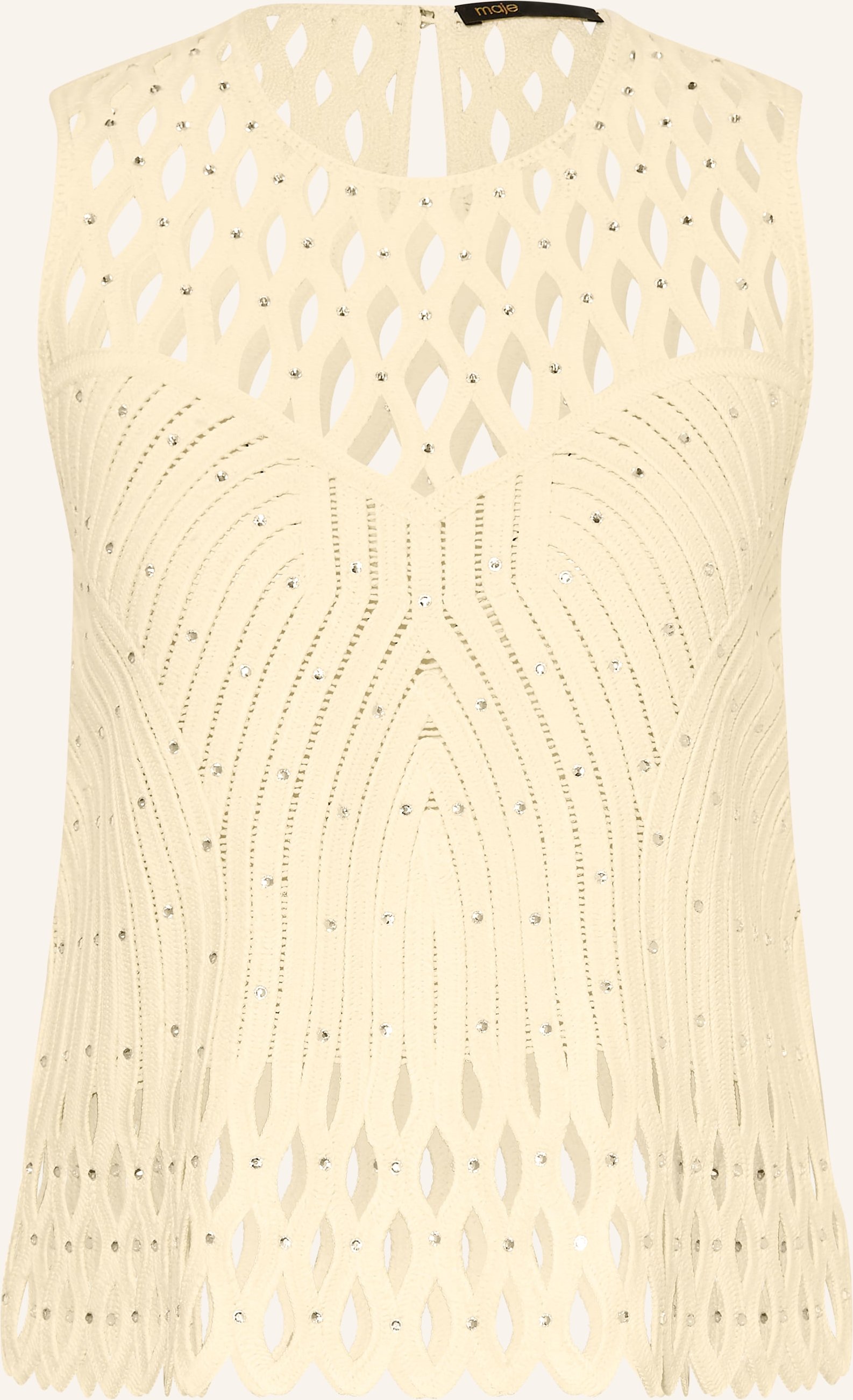 Maje Stricktop Mit Schmucksteinen gelb