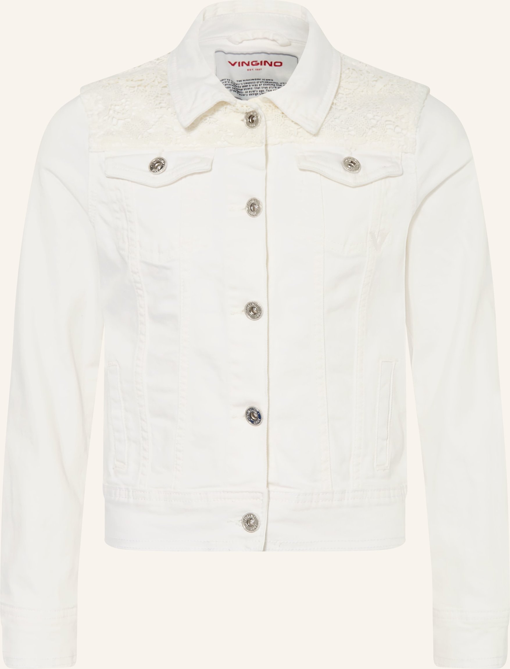 Vingino Jeansjacke Taylin Mit Spitze weiss