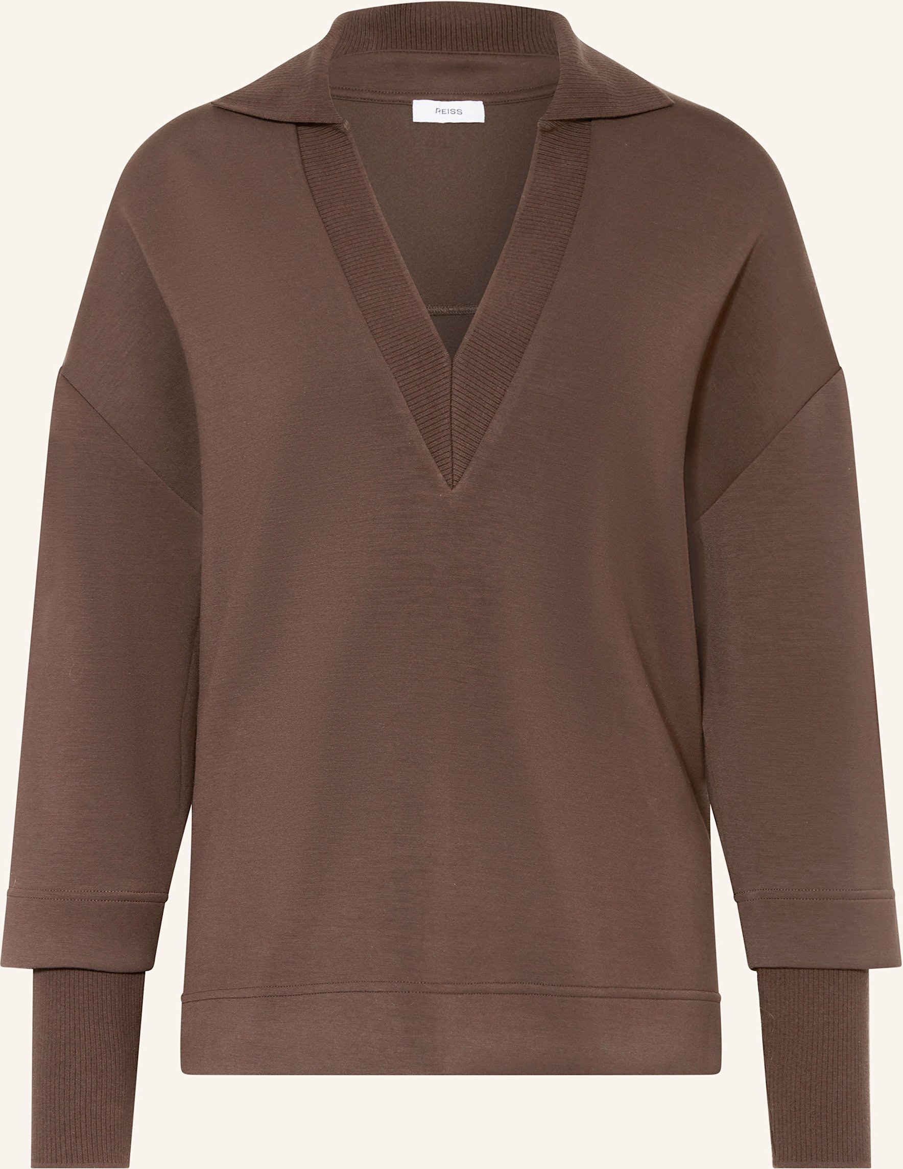 Reiss Sweatshirt Bernie Im Materialmix braun
