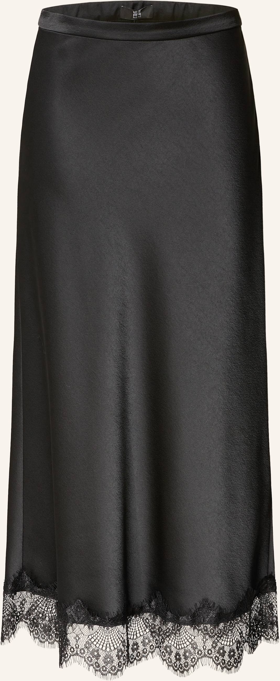 Riani Satinrock Mit Spitze schwarz