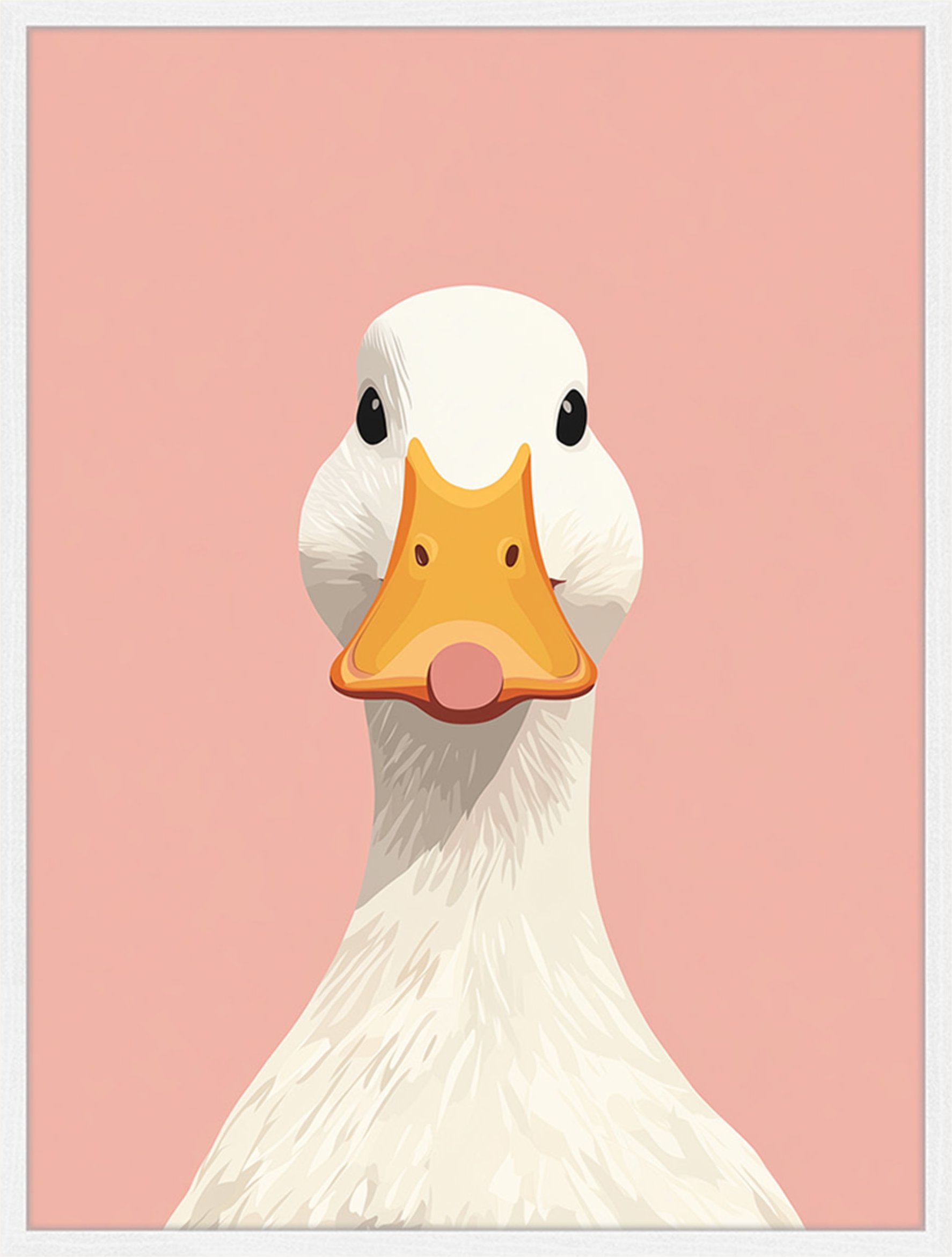 Liv Corday Wandbild Duck Face Mit Rahmen weiss