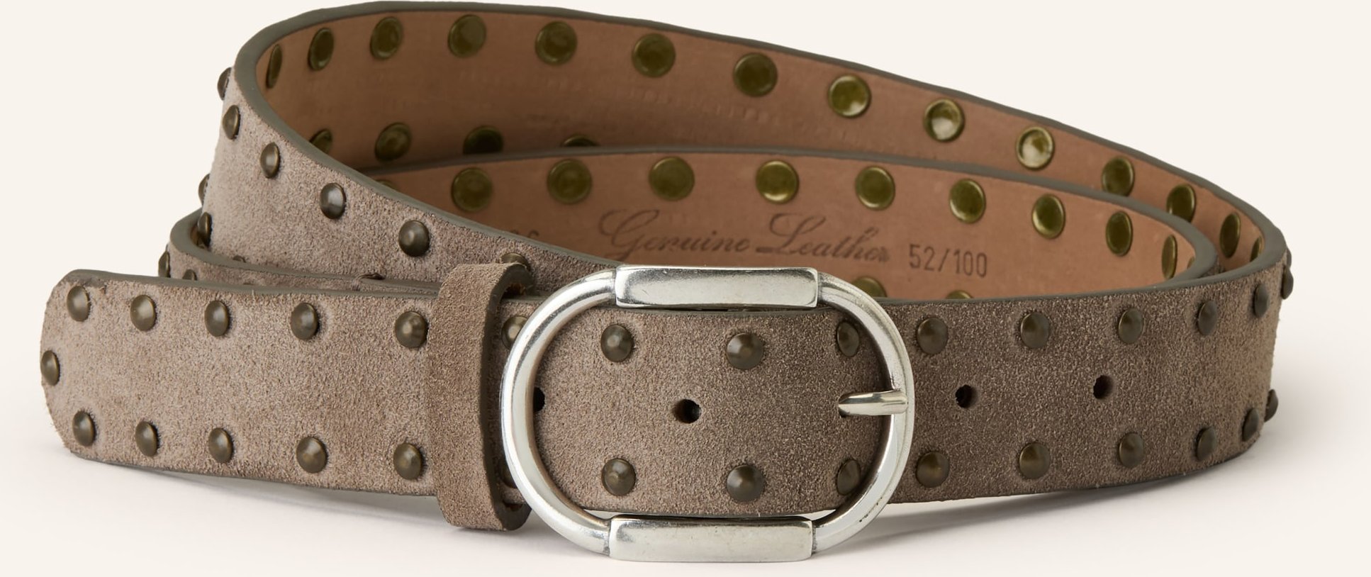 Reptile's House Ledergürtel Mit Nieten beige