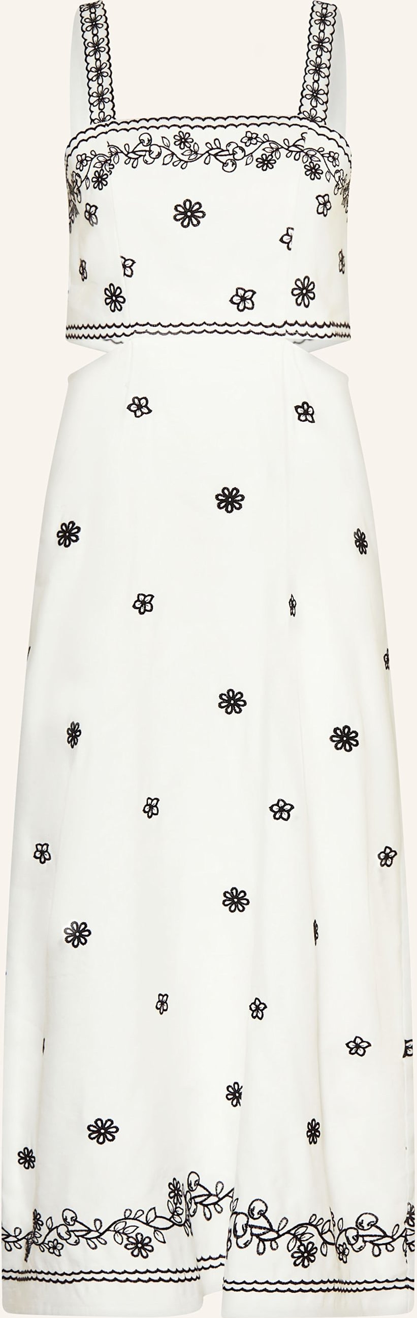 Maje Kleid Mit Leinen Und Cut-Outs weiss