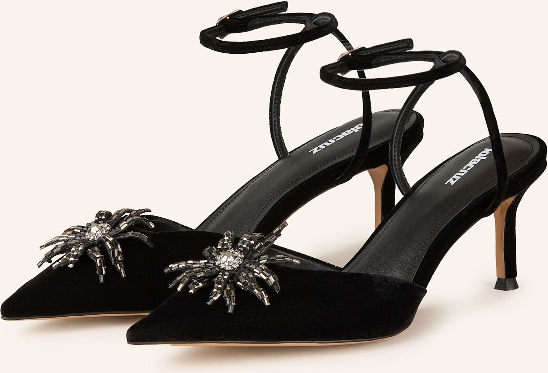 Lola Cruz Pumps Perla Mit Schmucksteinen schwarz