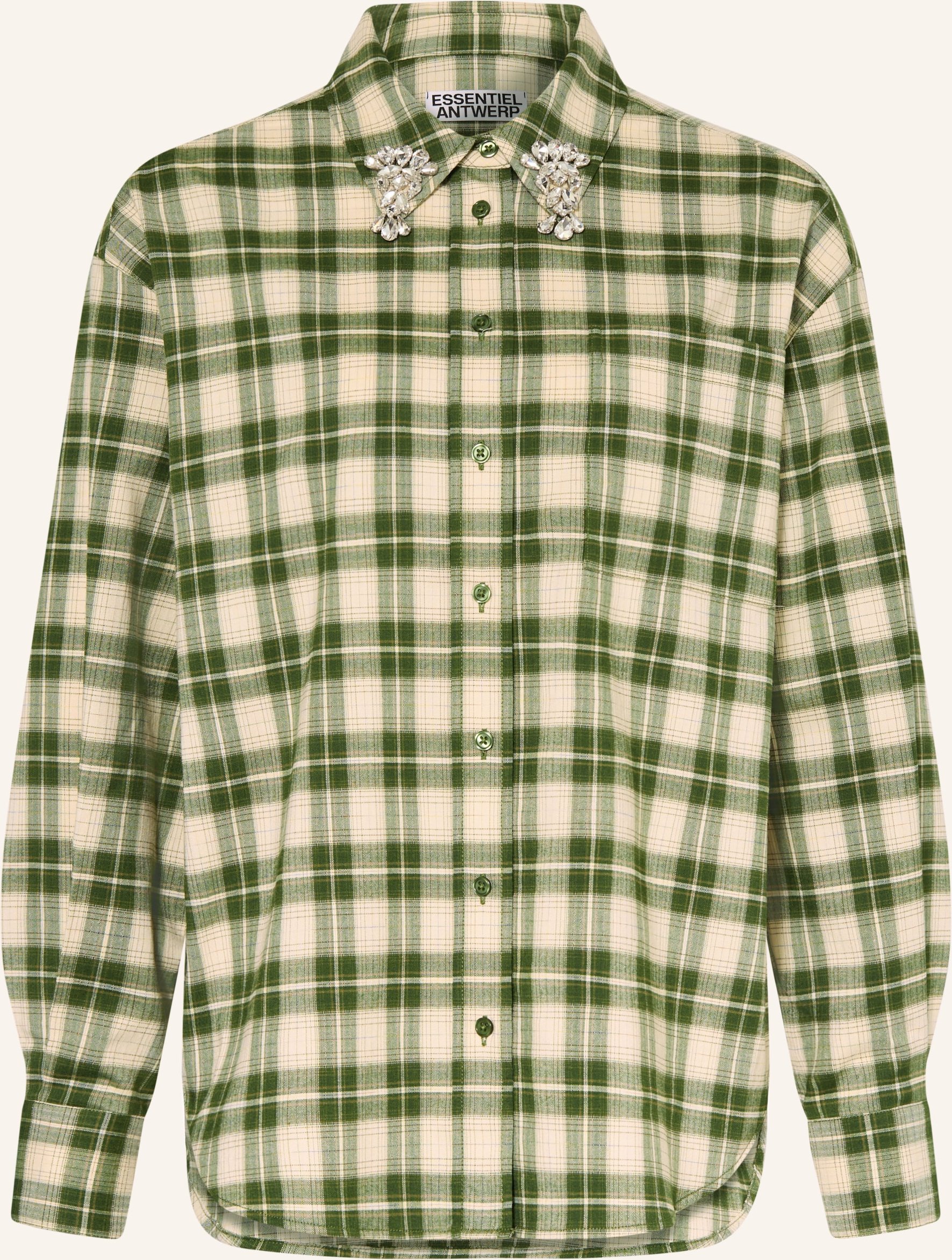 Essentiel Antwerp Hemdbluse Juices Mit Schmucksteinen gruen