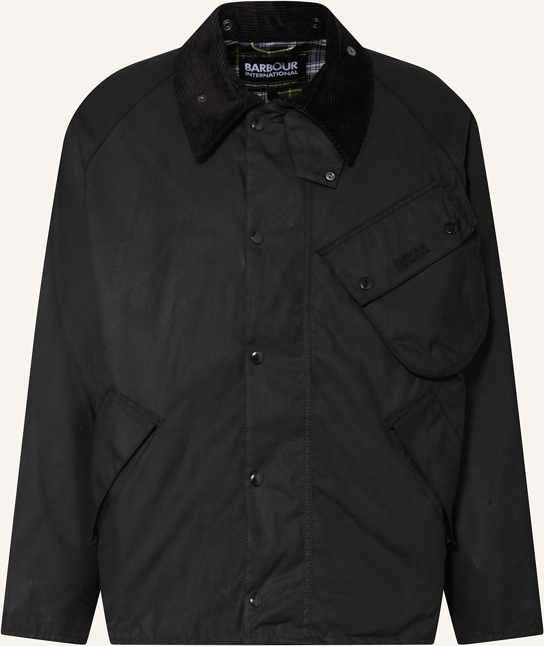 Barbour International Fieldjacket Pacemaster Wax schwarz