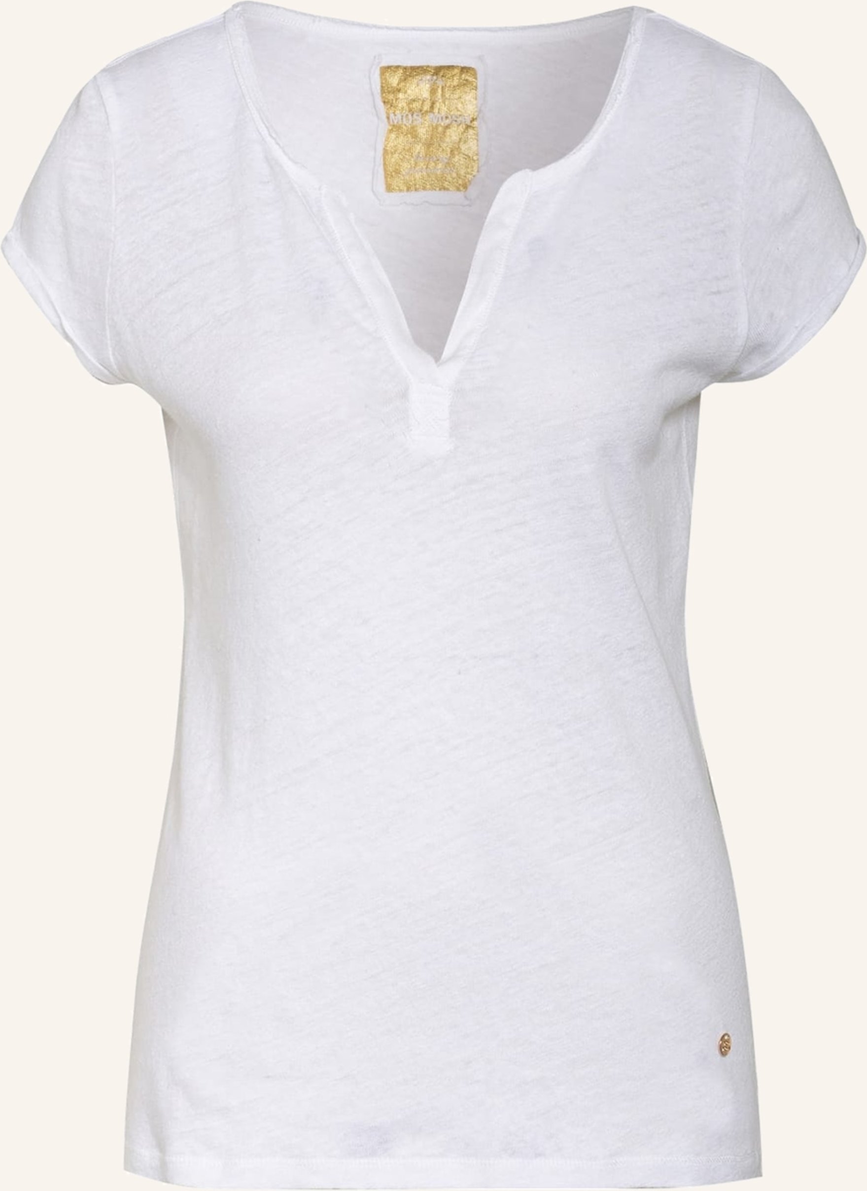 Mos Mosh T-Shirt Troy Mit Leinen weiss