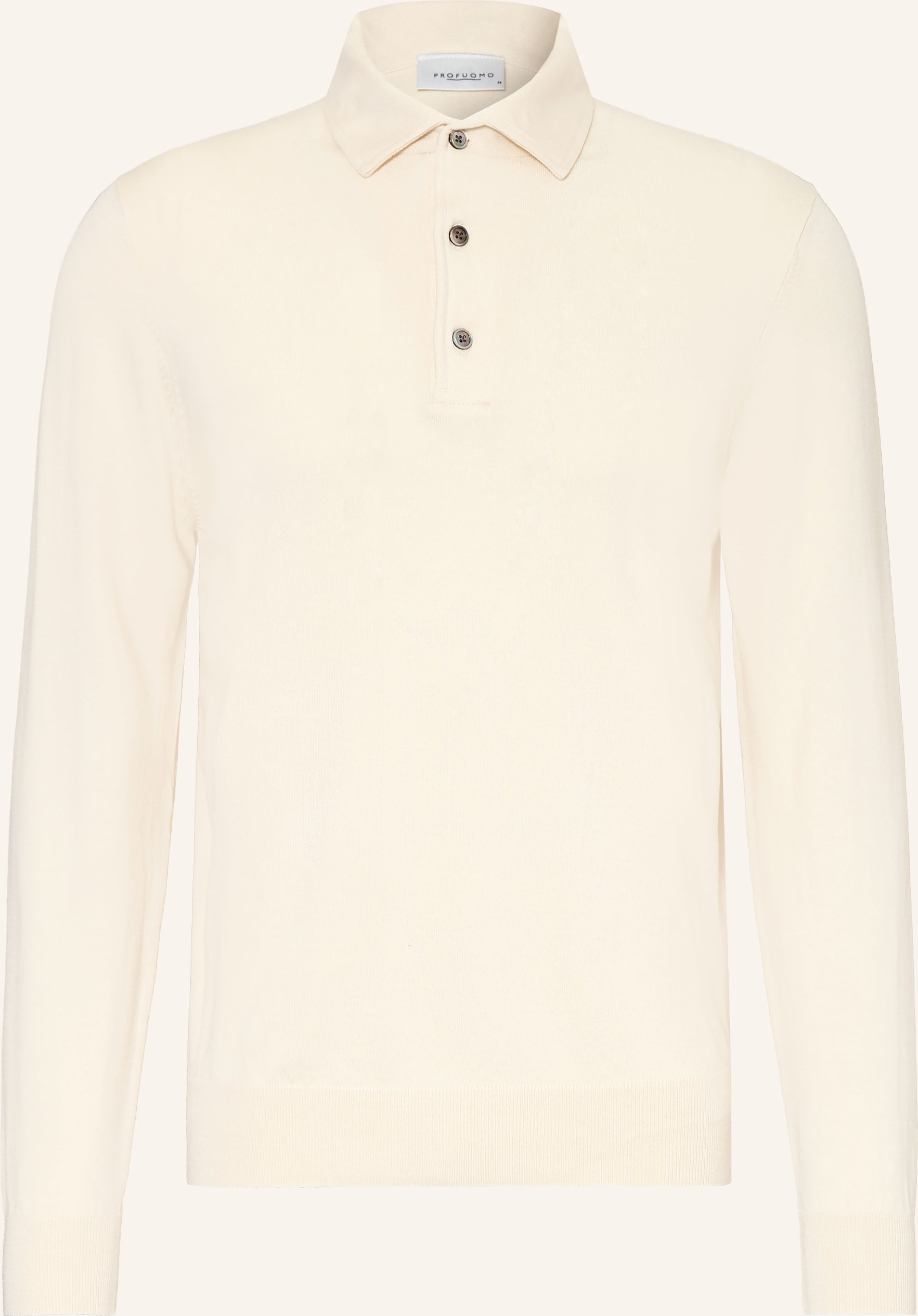 Profuomo Strick-Poloshirt weiss