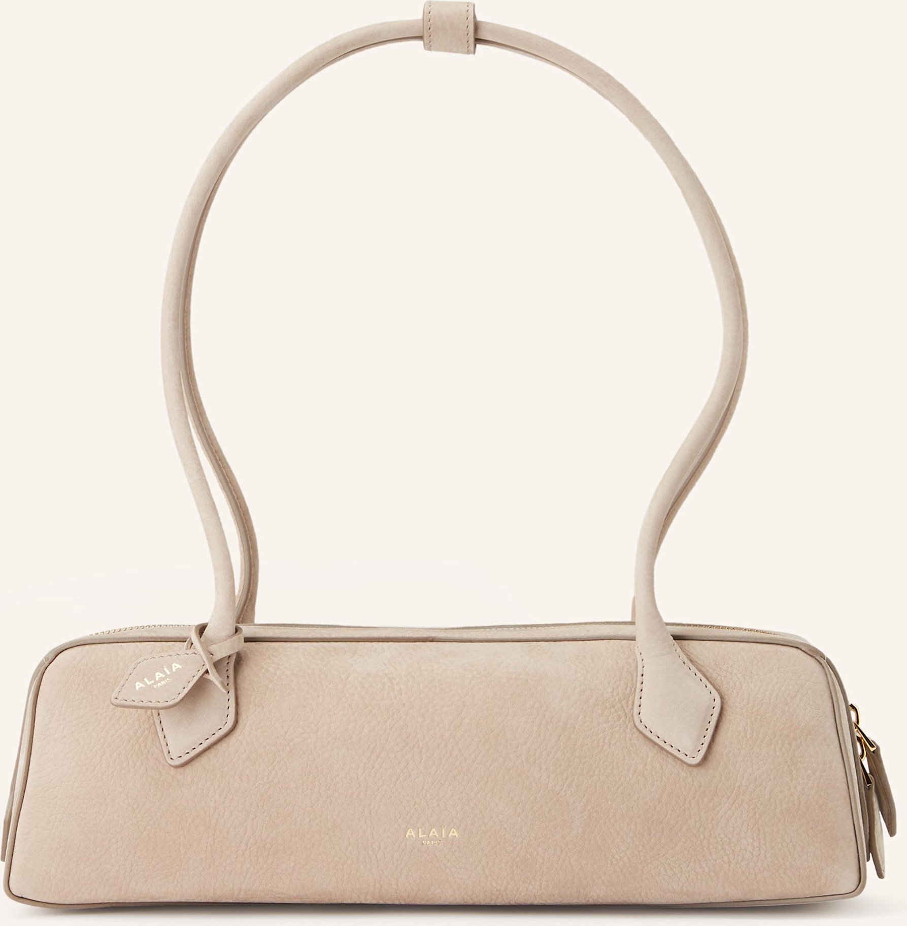 Thumbnail - Alaïa Schultertasche Le Teckel Medium grau