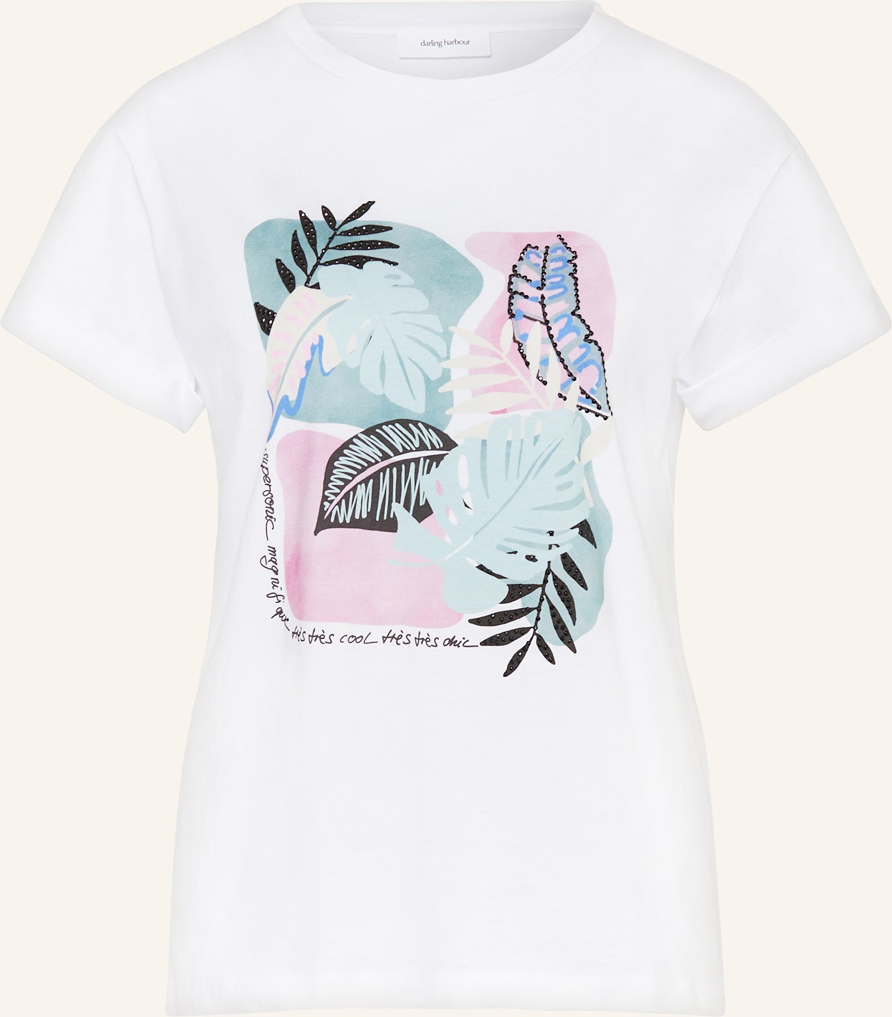 Thumbnail - Darling Harbour T-Shirt Mit Schmucksteinen weiss