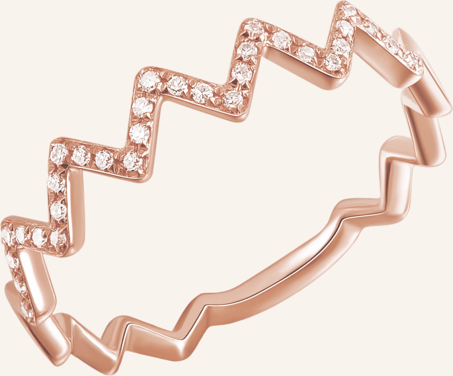 Leaf Ring Ring Flash Aus 18 Karat Roségold Mit Diamanten rosegold