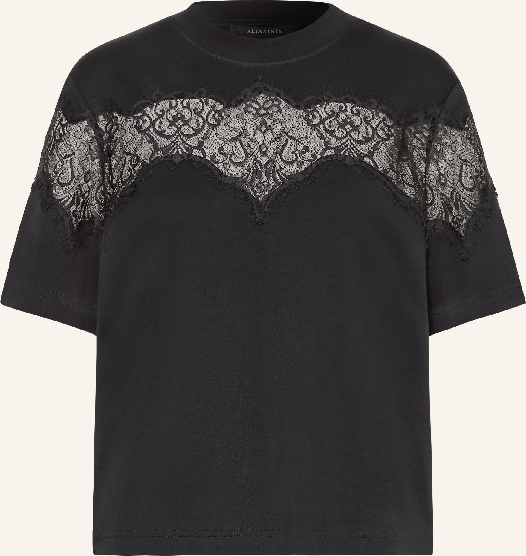 Allsaints T-Shirt Lisa Mit Spitze schwarz