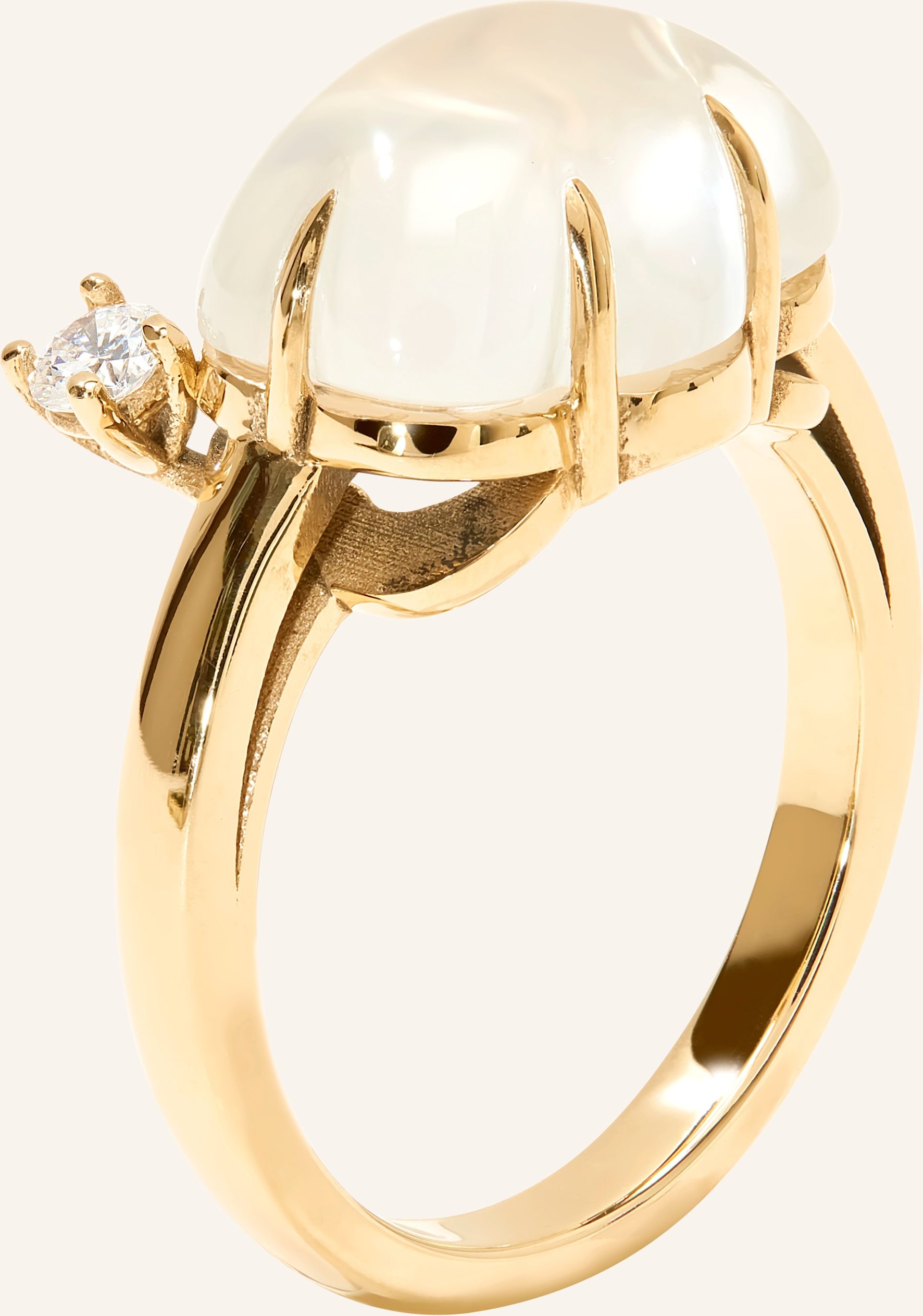 Vieri Ring Wolke Milchquarz Brillant gold