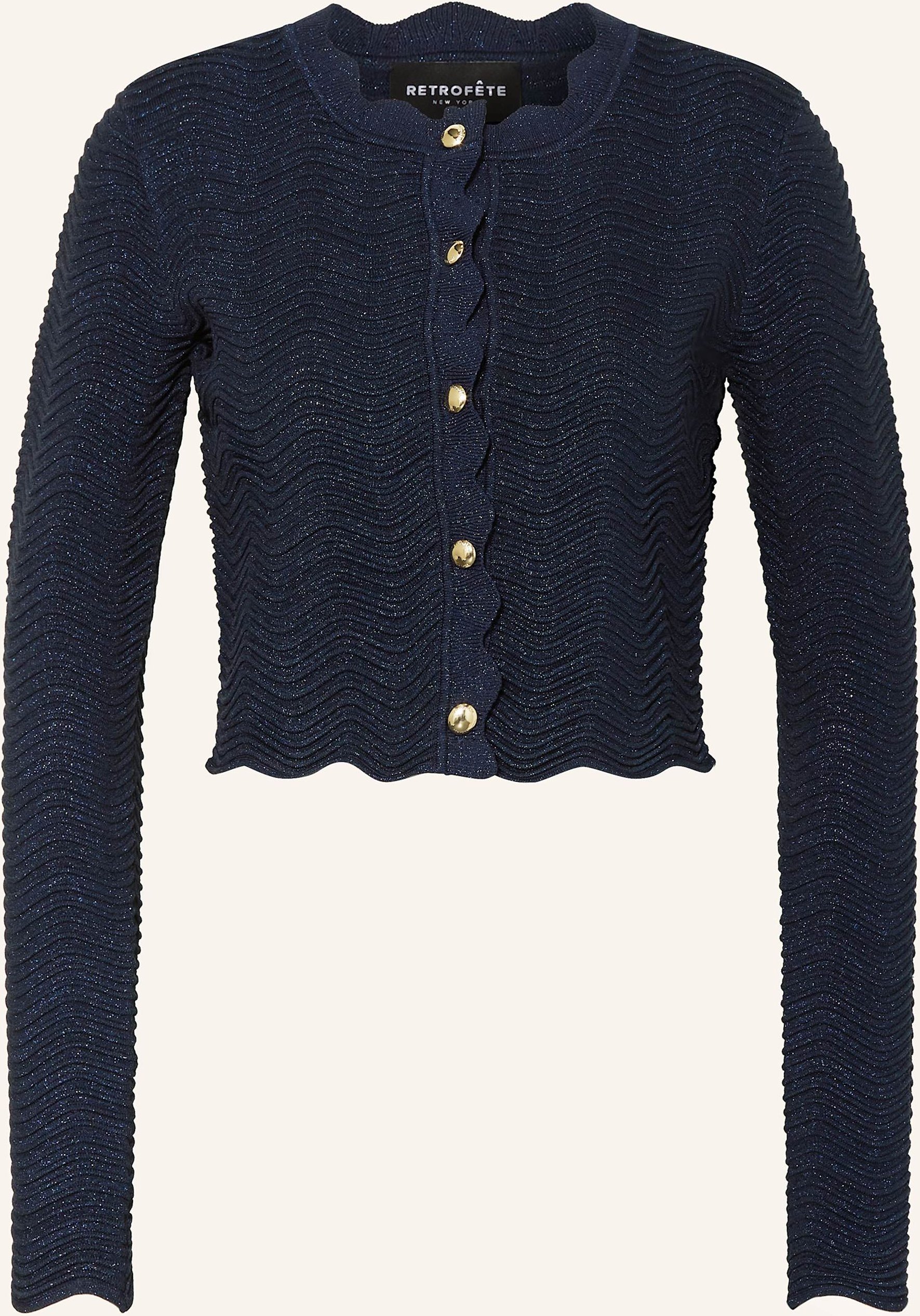 Retrofête Strickjacke Dallys Mit Glitzergarn blau