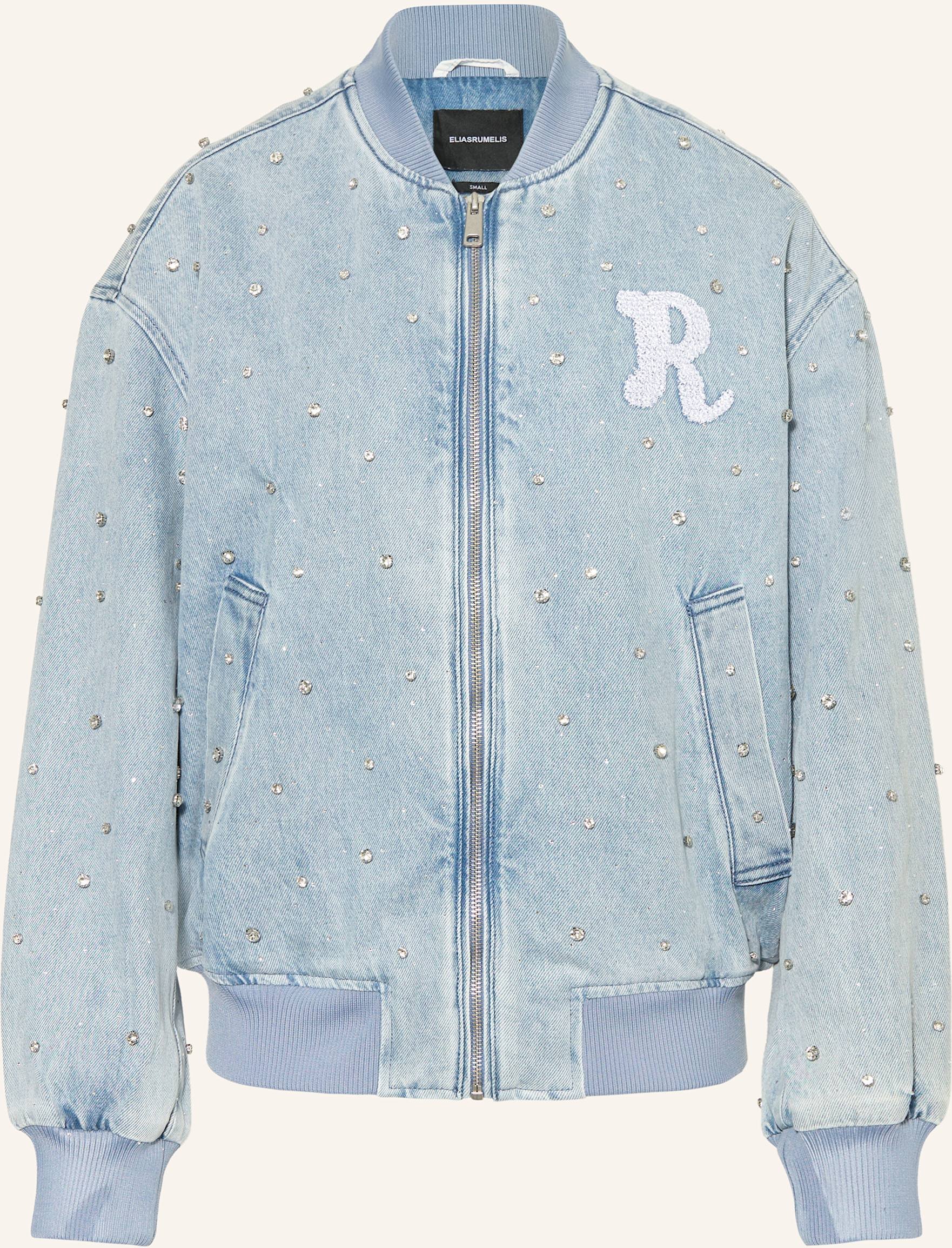 Elias Rumelis Jeansblouson Isla Mit Schmucksteinen blau